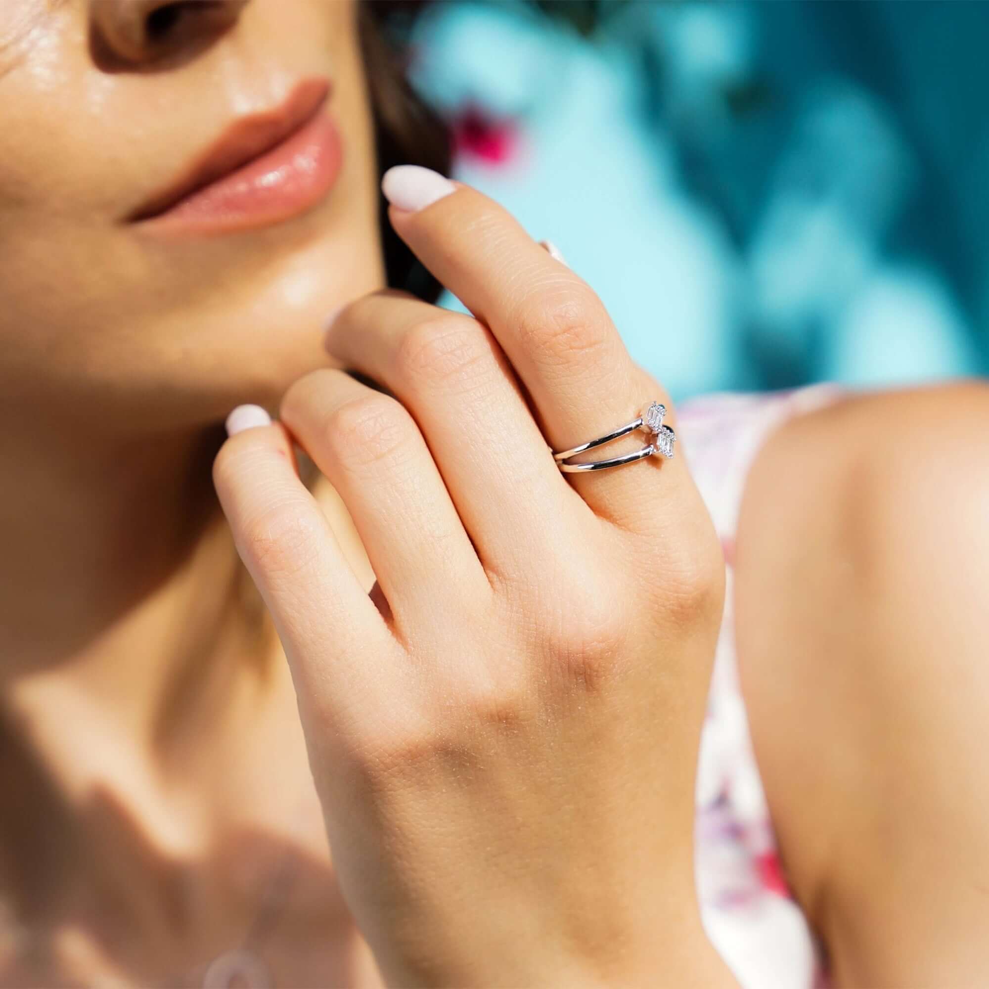 Çift Baget Pırlanta Yüzük