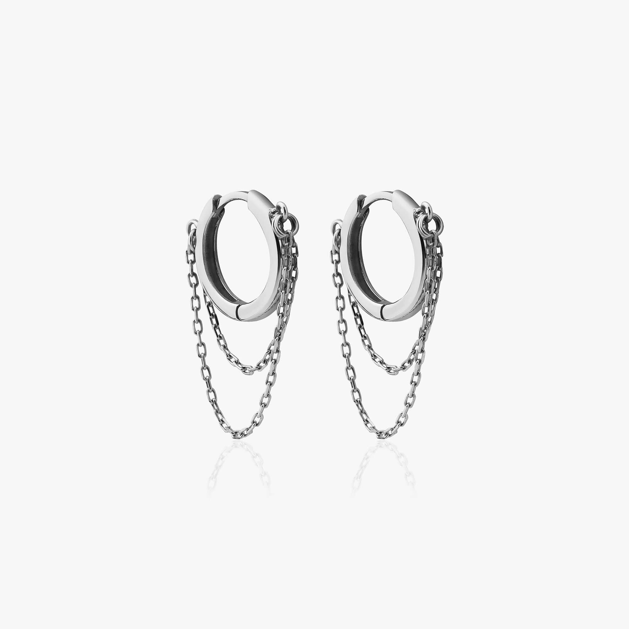 Çift Zincirli Halka Küpe