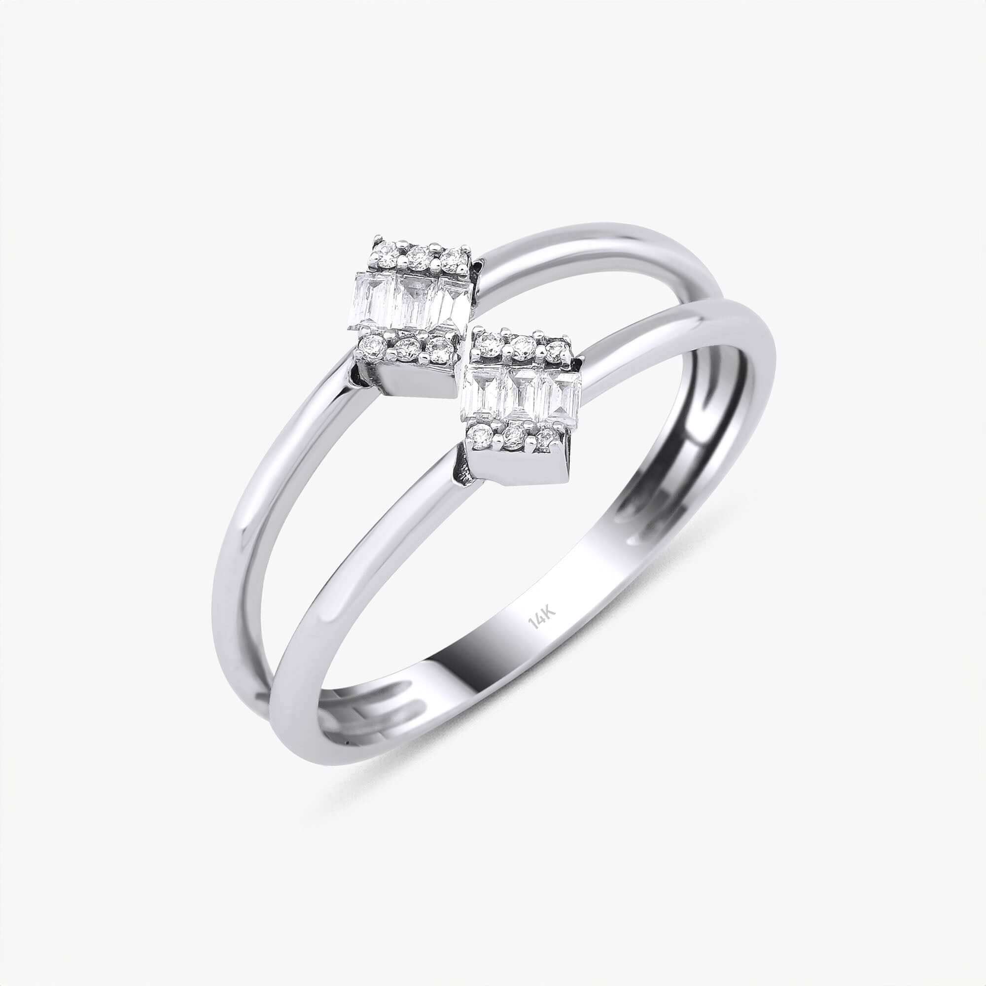 Çift Baget Pırlanta Yüzük