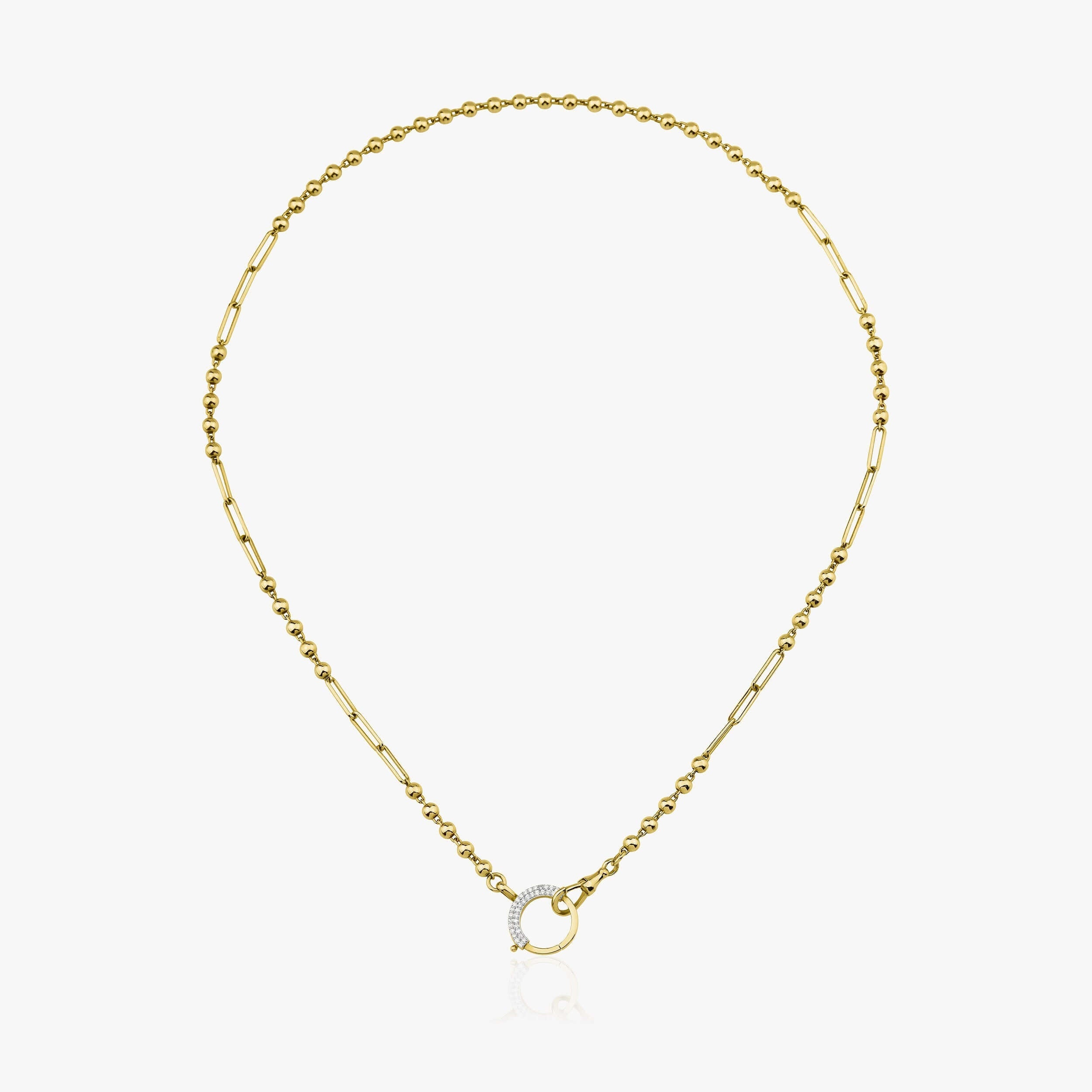 Uzun Zincir Pırlanta Kilit Kolye / Elongated Chain Lock