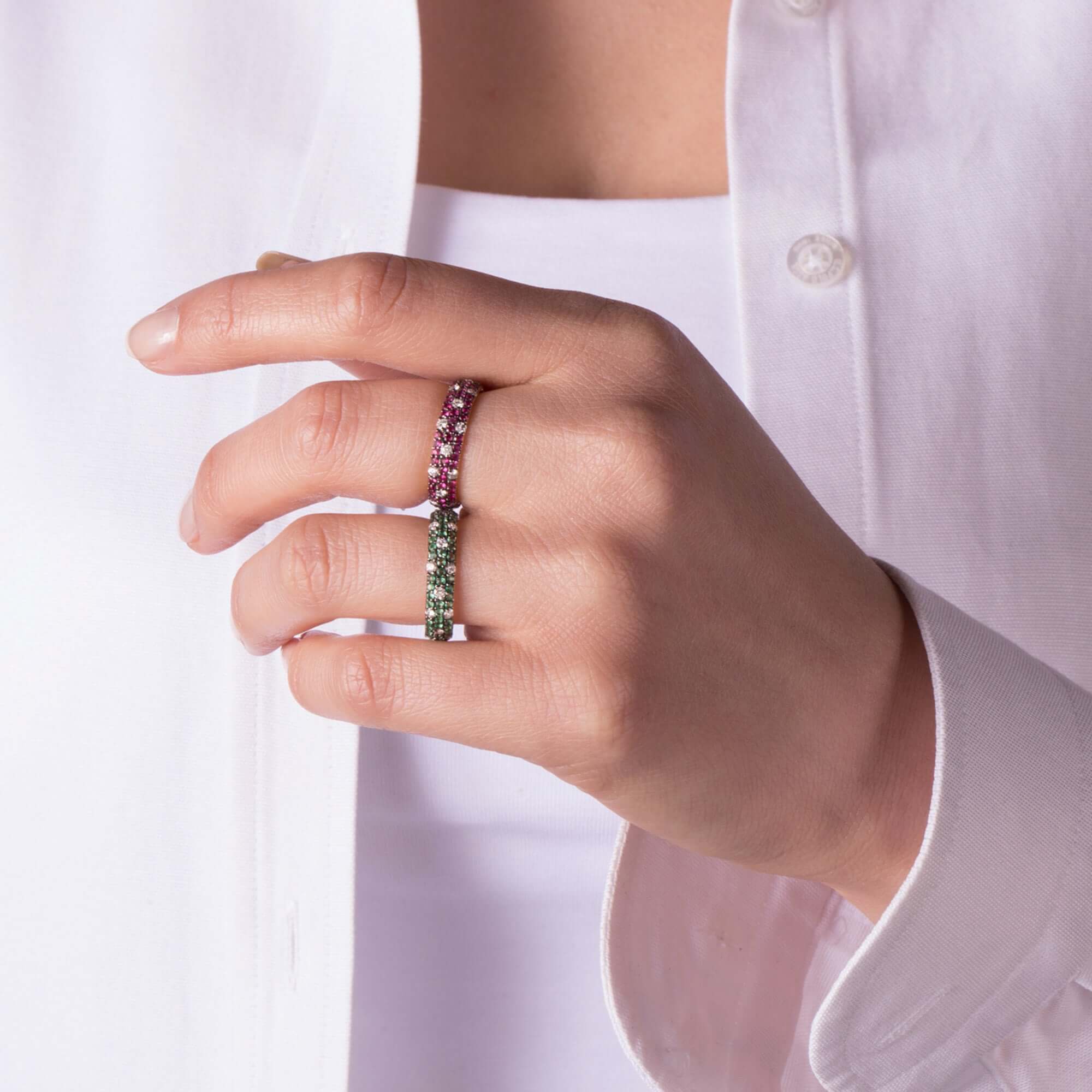 Yakut ve Pırlanta Tamtur Yüzük / Red Classic