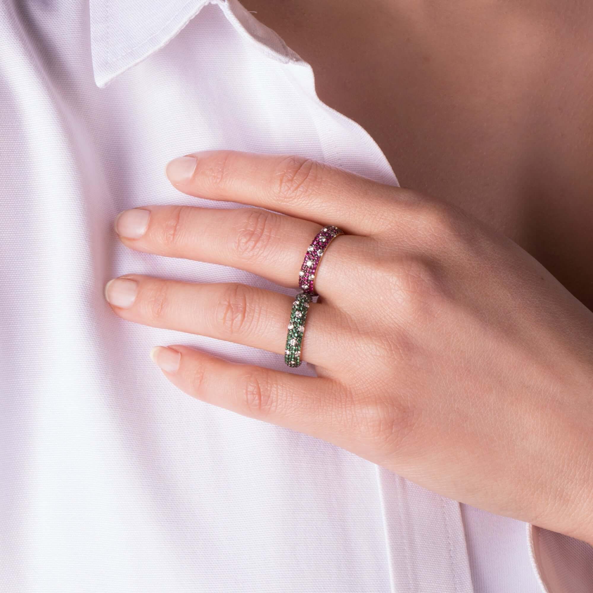 Zümrüt ve Pırlanta Tamtur Yüzük / Green Classic