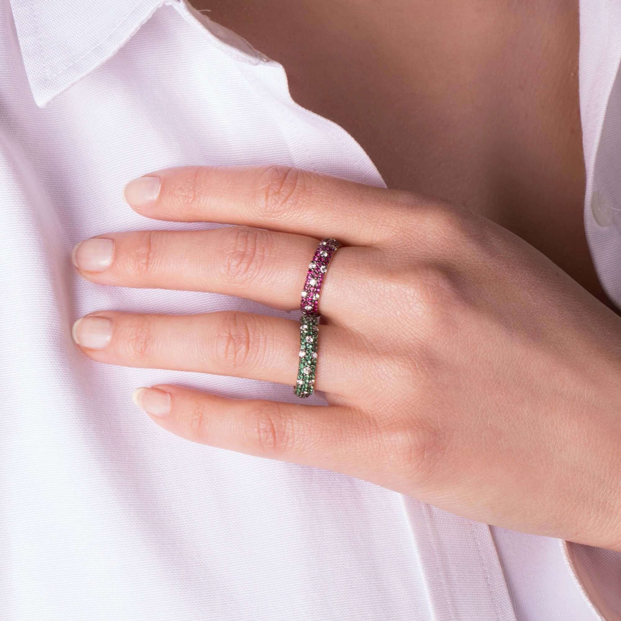 Zümrüt ve Pırlanta Tamtur Yüzük / Green Classic