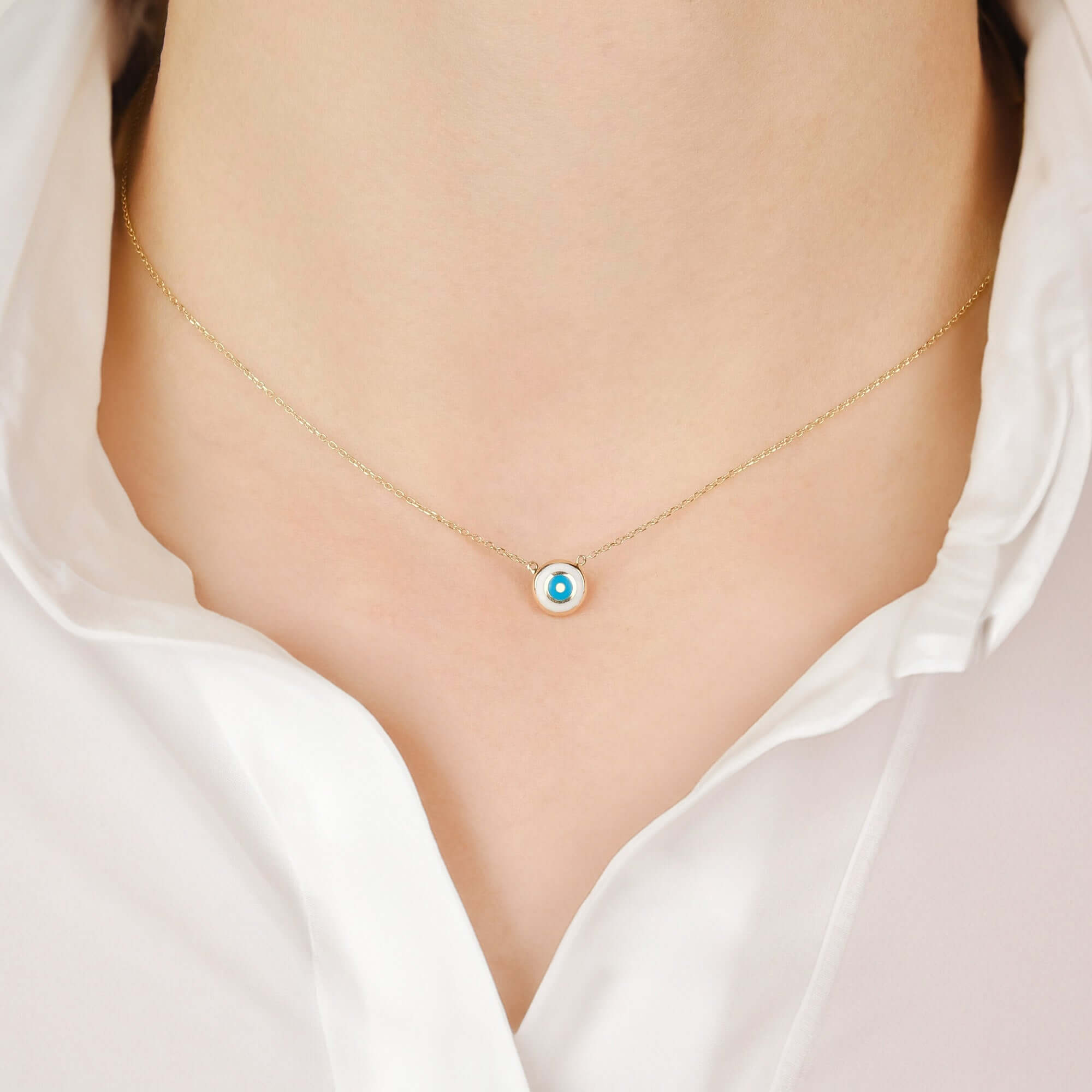 Minik Mavi Nazar Choker Kolye