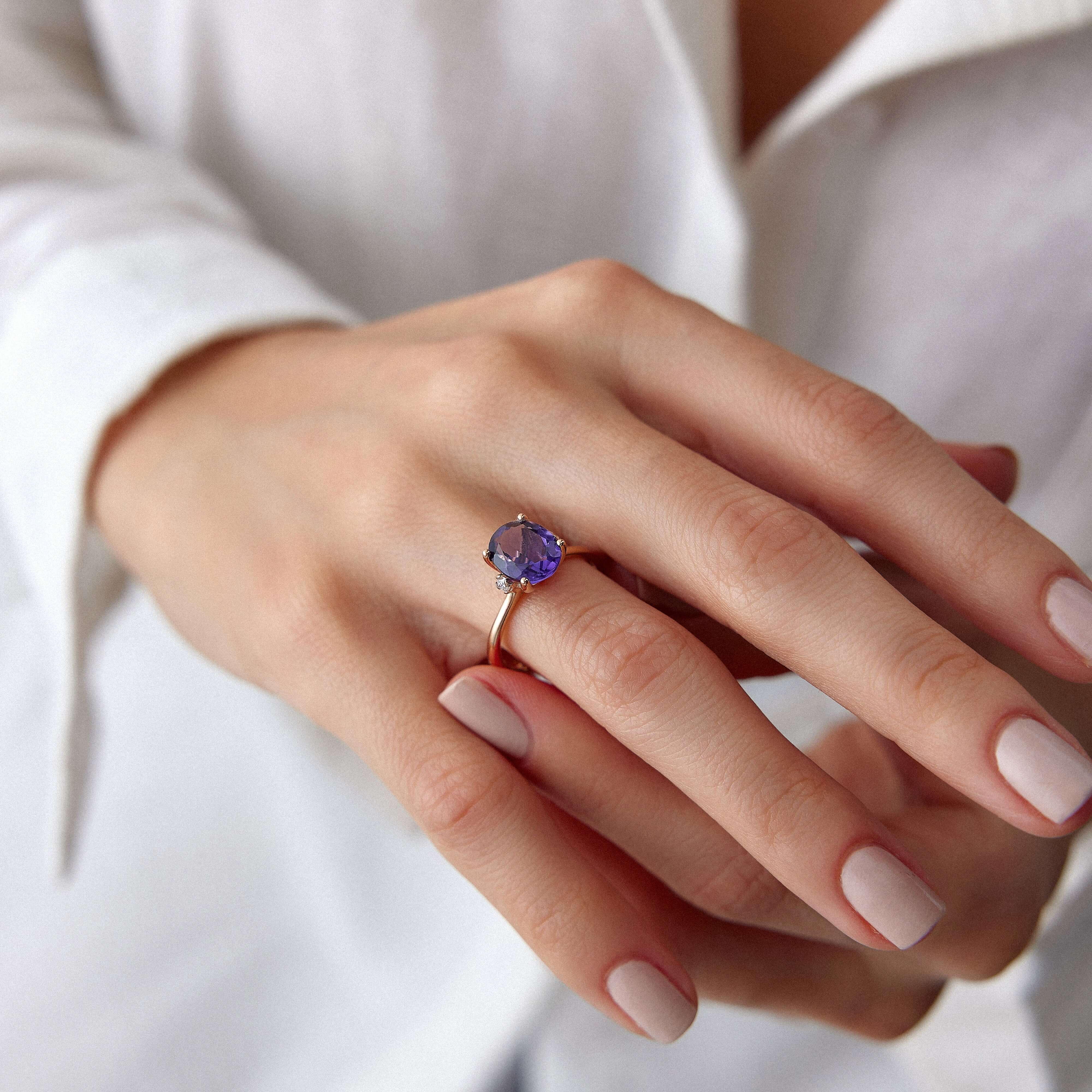 Ametist ve Pırlanta Kokteyl Yüzük / Timeless Purple