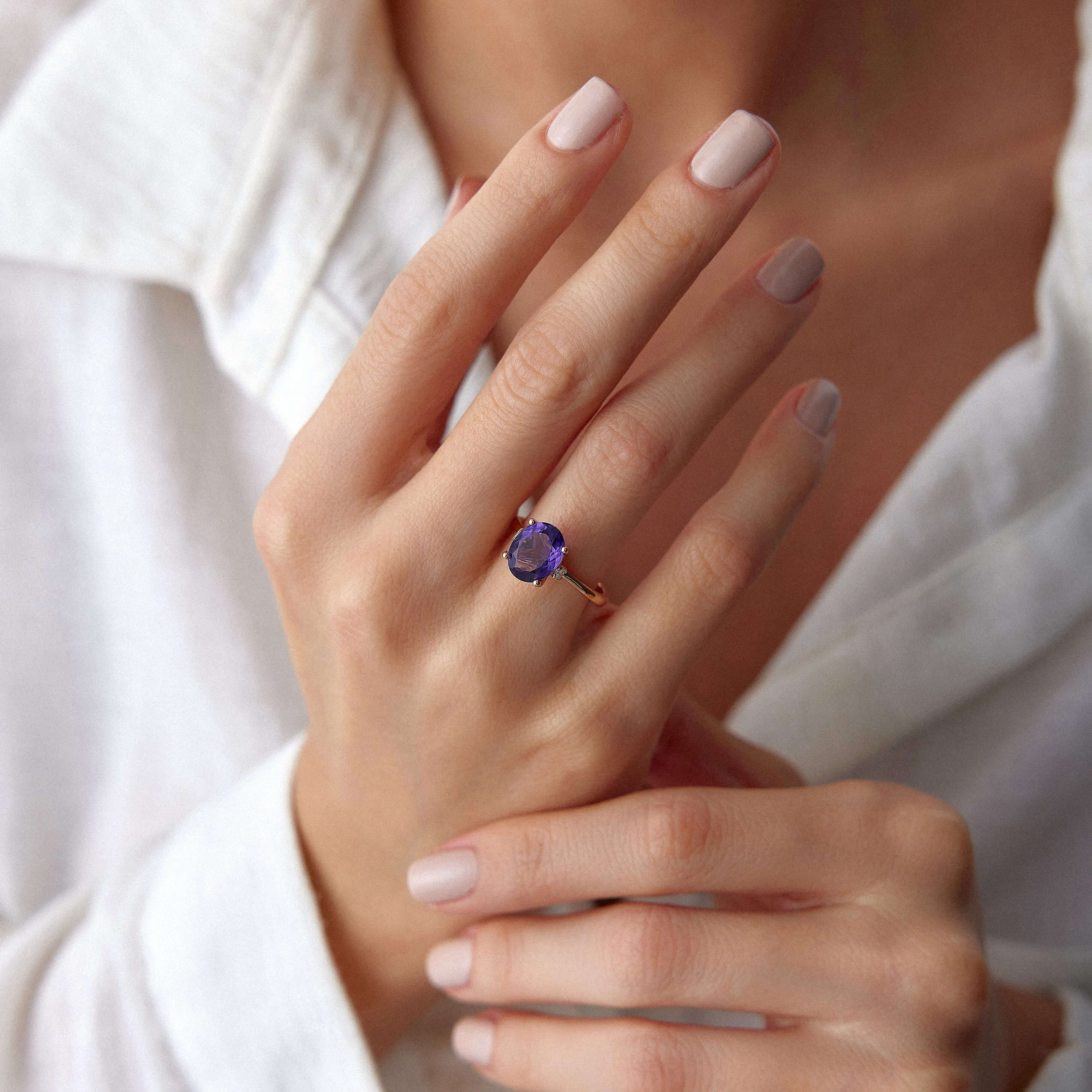 Ametist ve Pırlanta Kokteyl Yüzük / Timeless Purple
