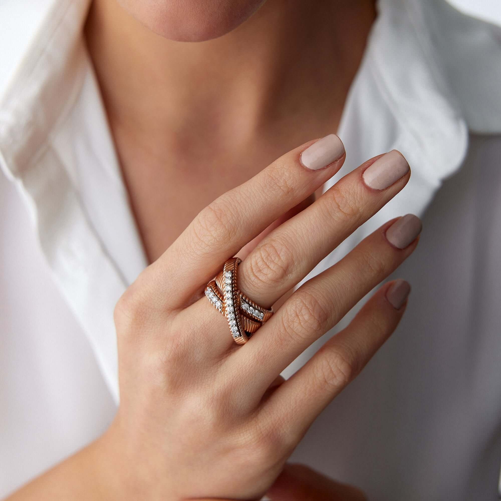 Çapraz Yüzük / Diamond Crossover Ring