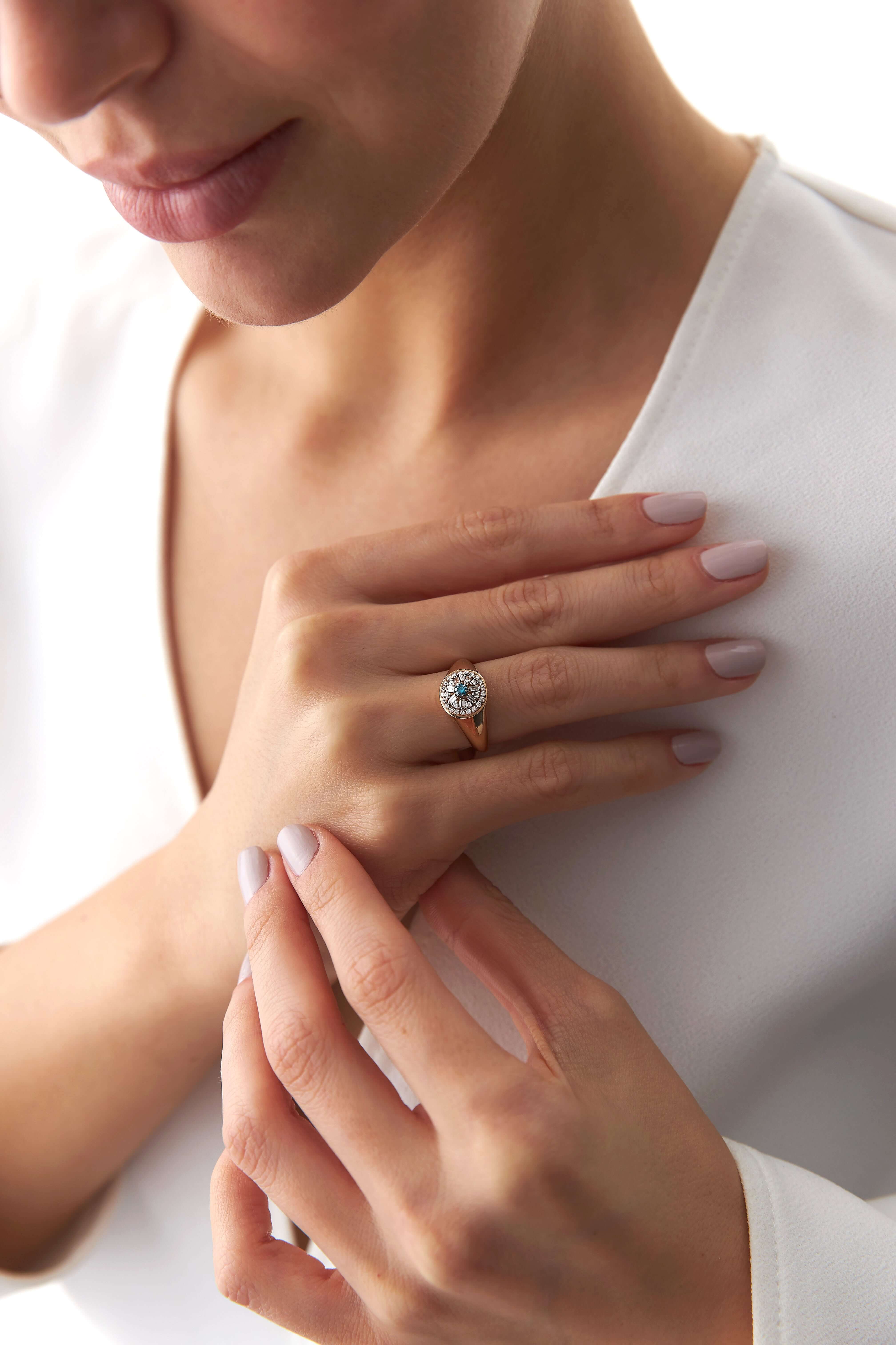 Kış Güneşi Mavi Pırlanta Yüzük / Winter Sun