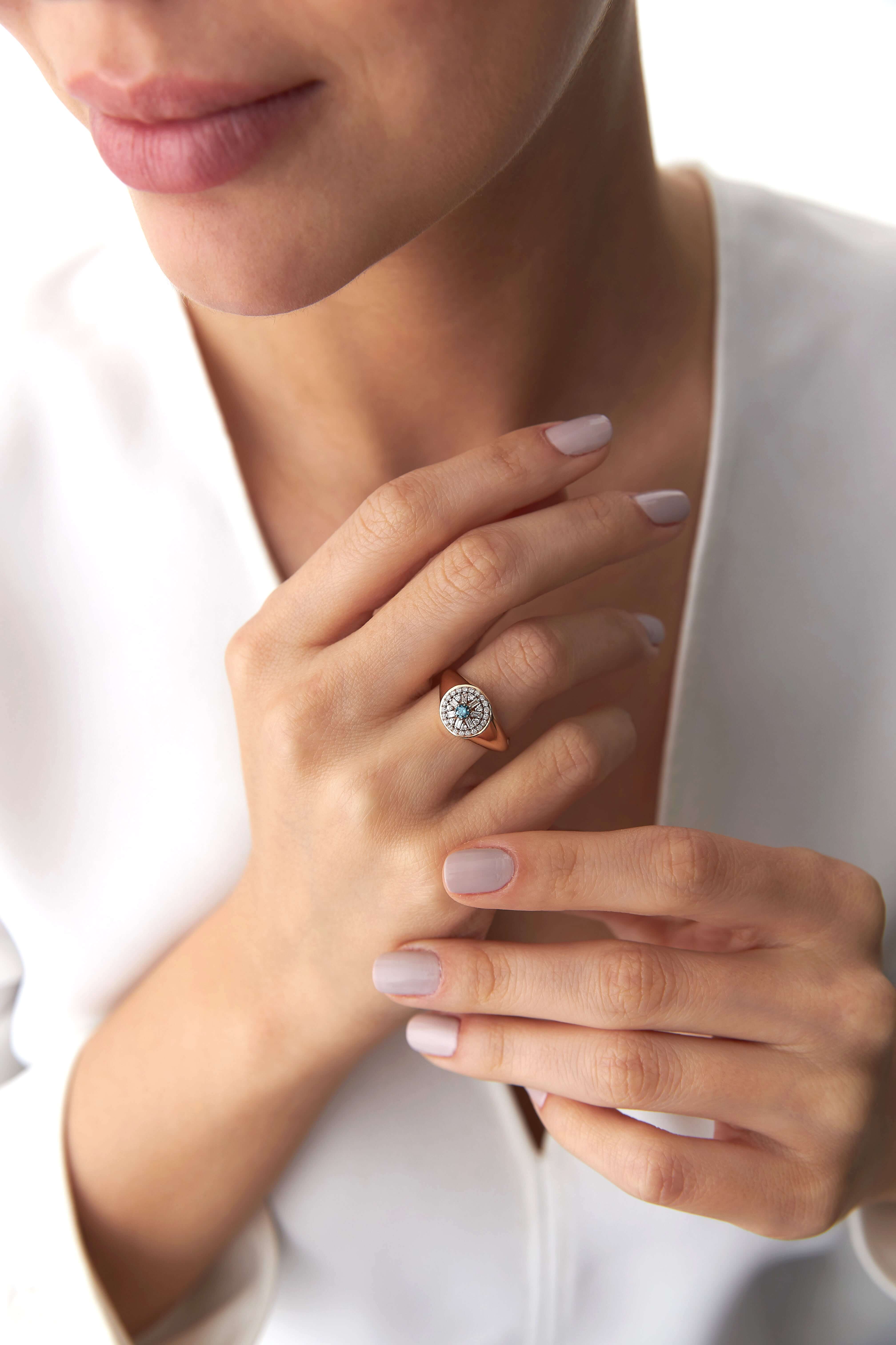 Kış Güneşi Mavi Pırlanta Yüzük / Winter Sun