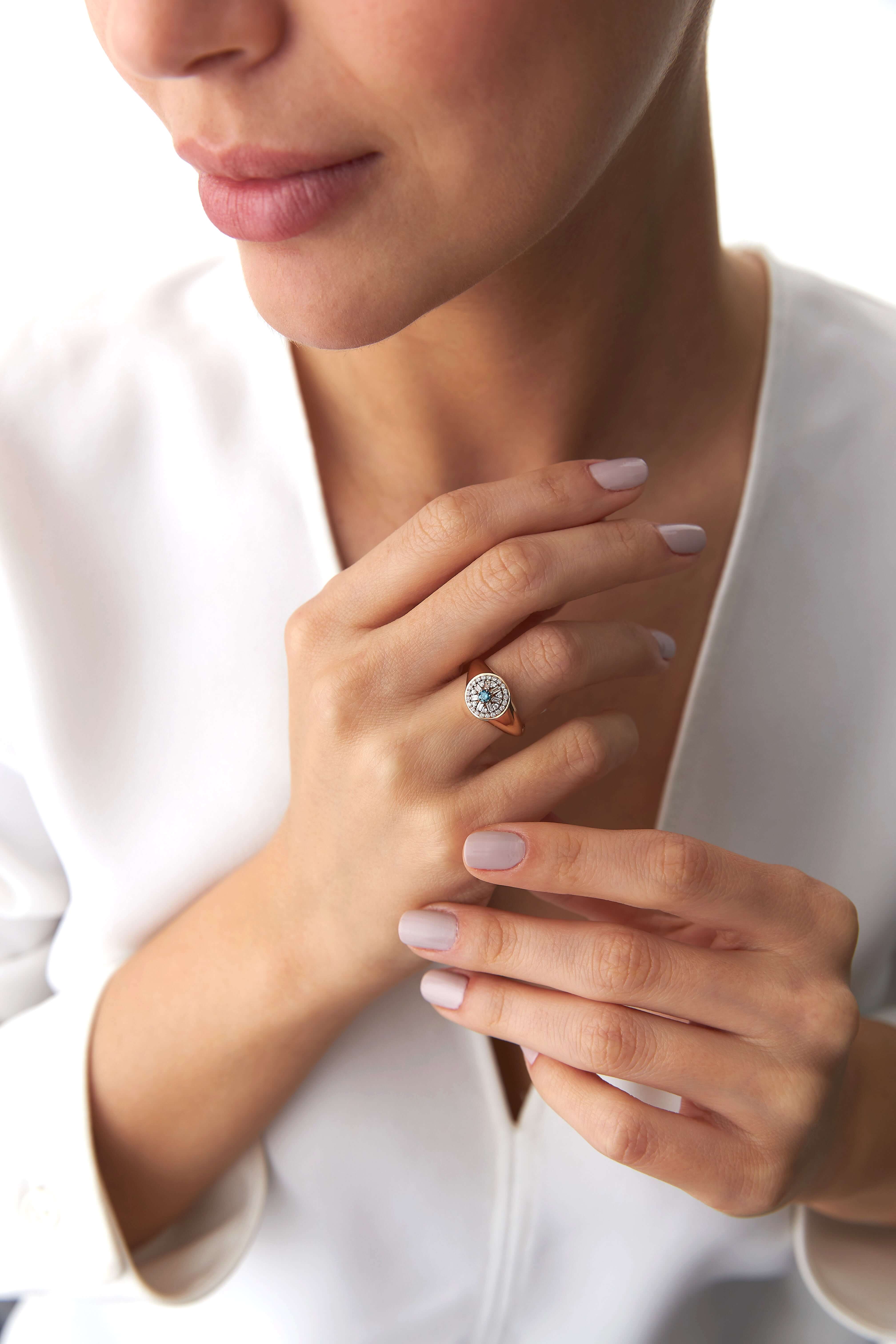 Kış Güneşi Mavi Pırlanta Yüzük / Winter Sun