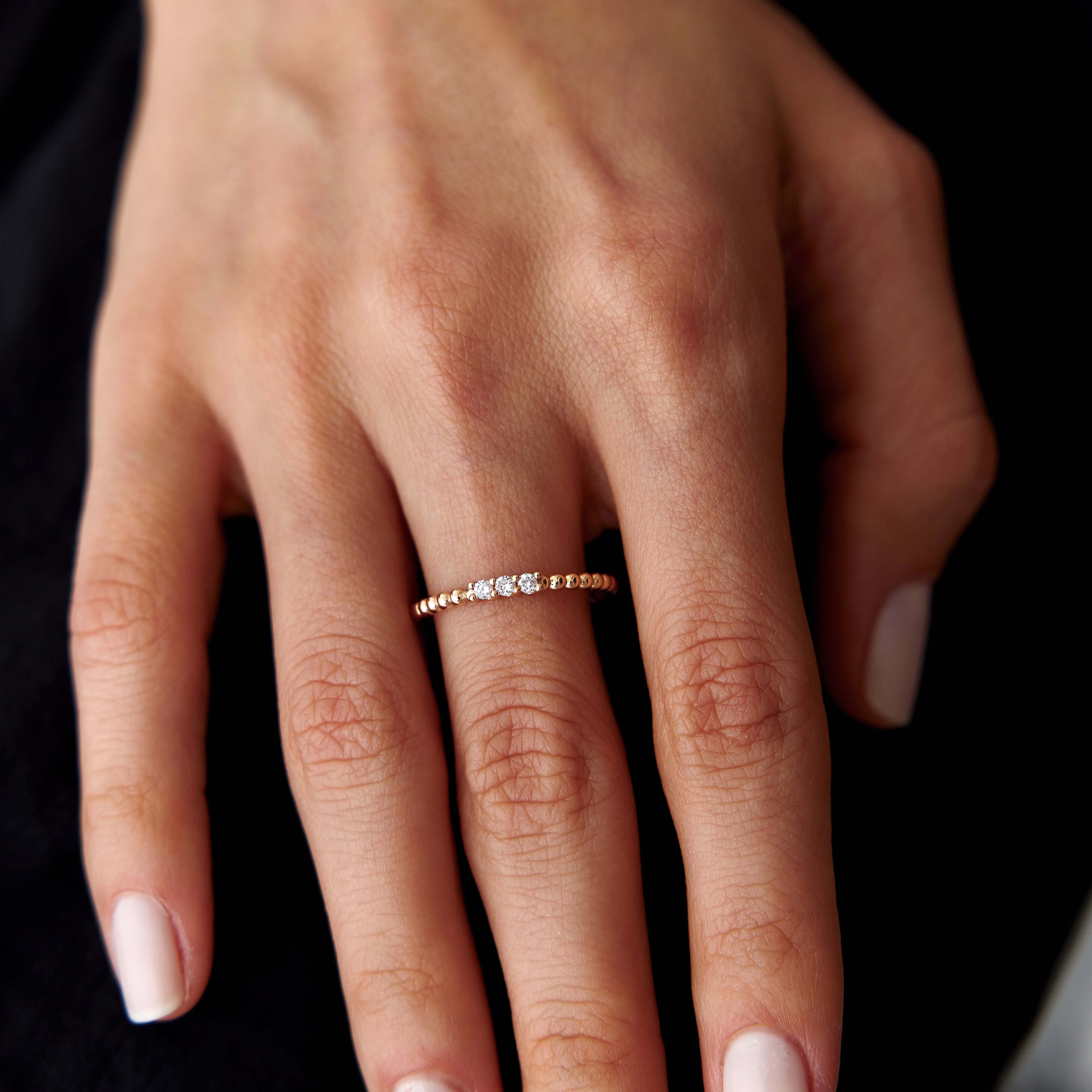 3 Pırlantalı Minimal Yüzük / The 3 Diamonds