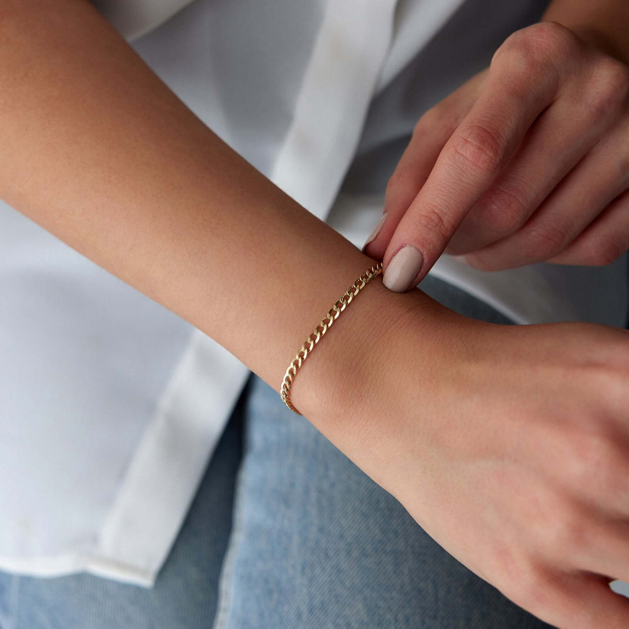 Minimal Cuban Zincir Bileklik