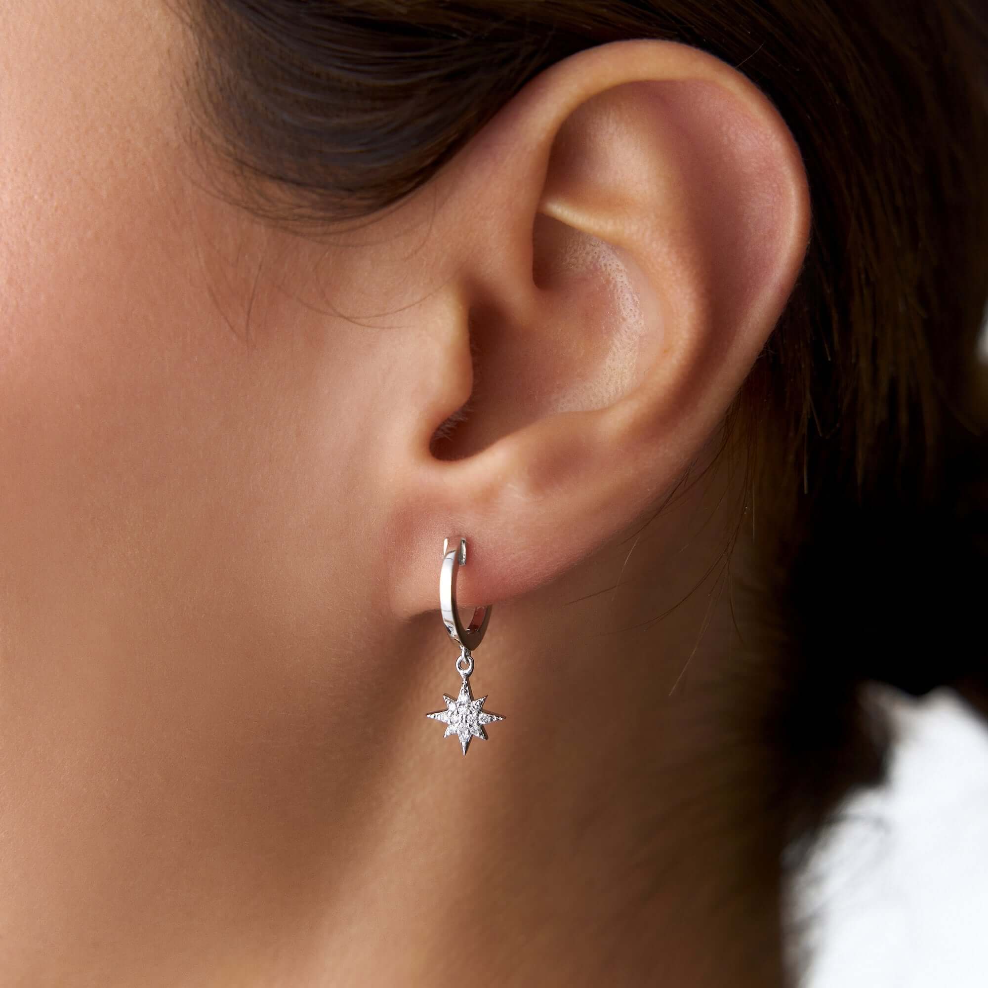 Kuzey Yıldız Halka Küpe