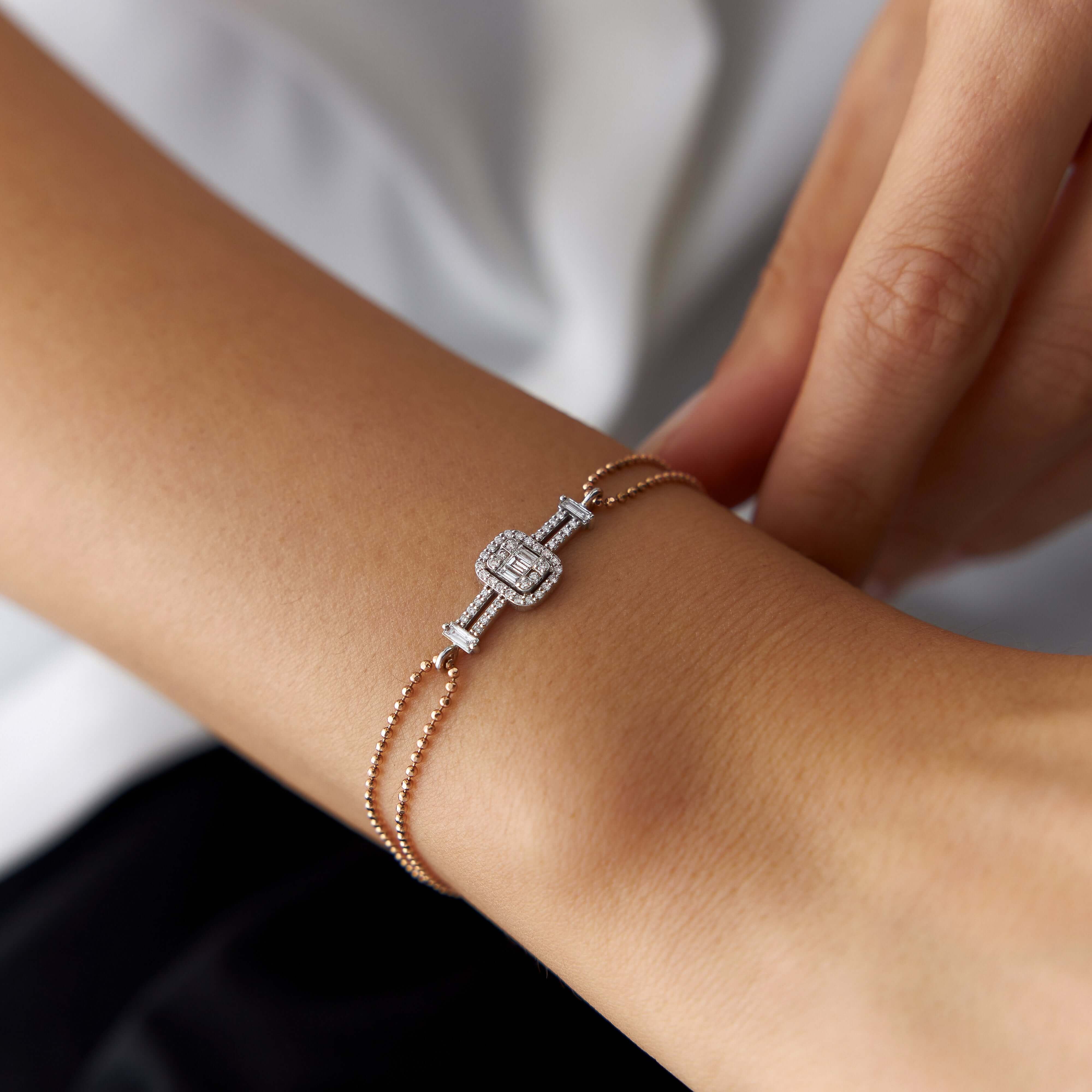 Günlük Top Zincir Pırlanta Bileklik