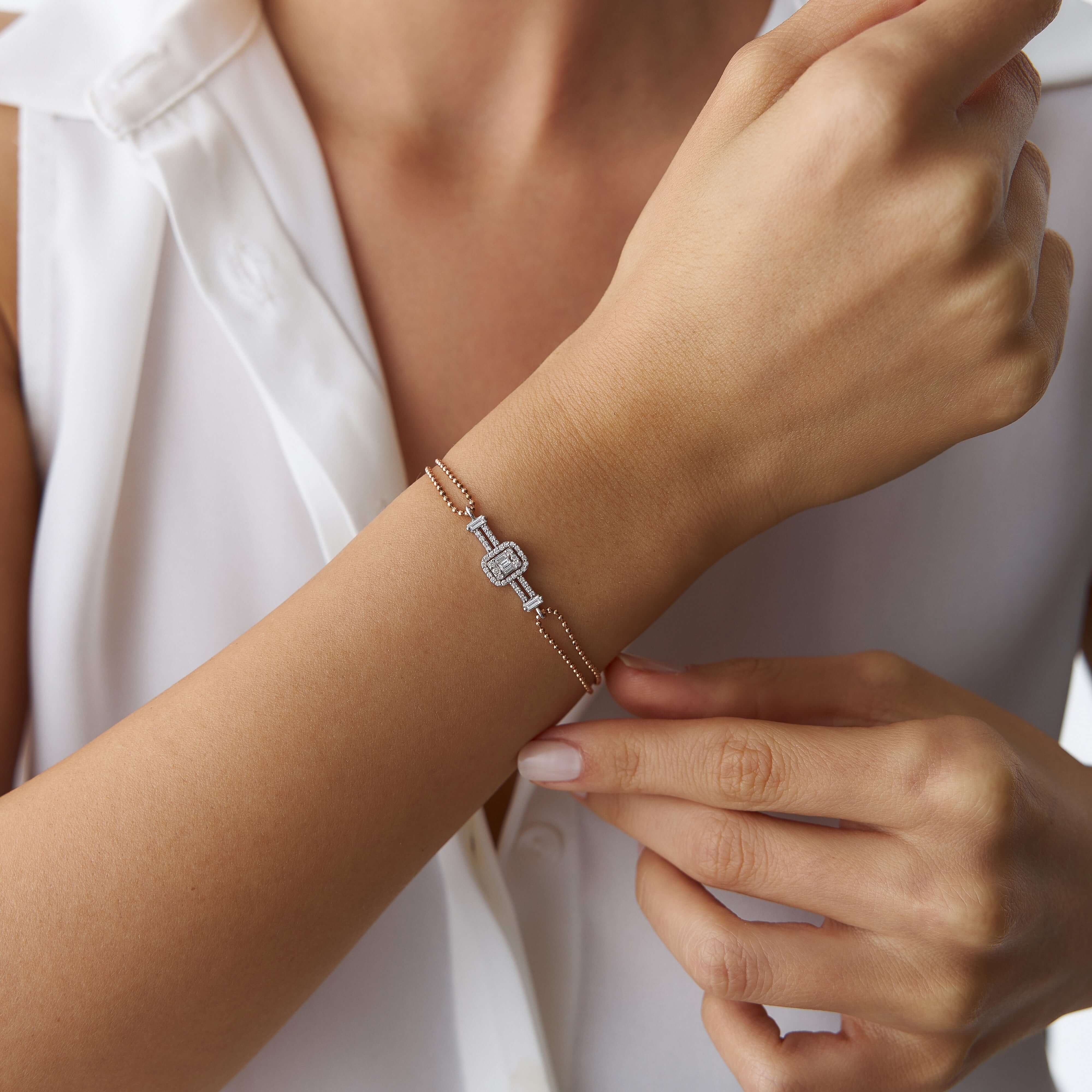 Günlük Top Zincir Pırlanta Bileklik