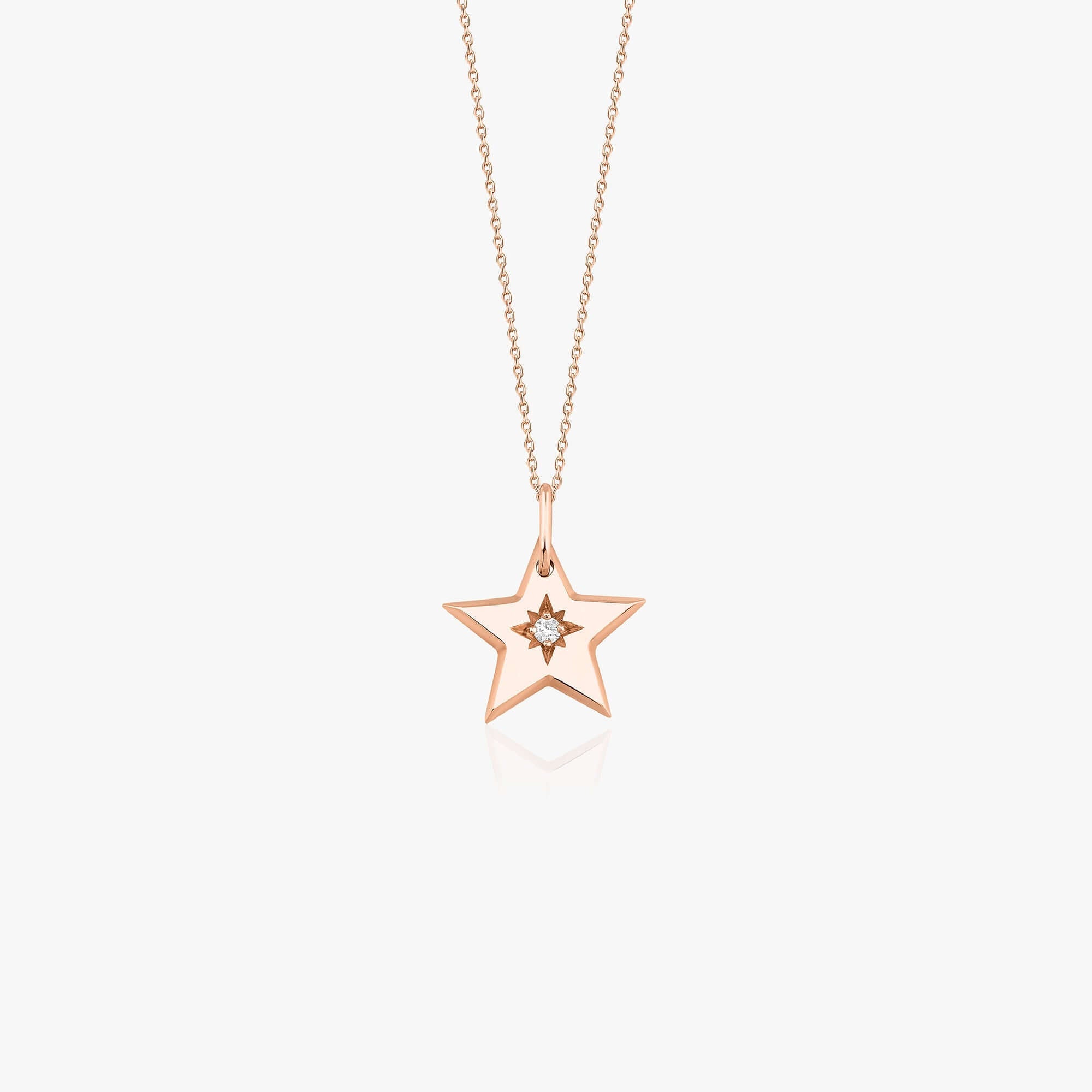 Minimal Pırlanta Yıldız Kolye