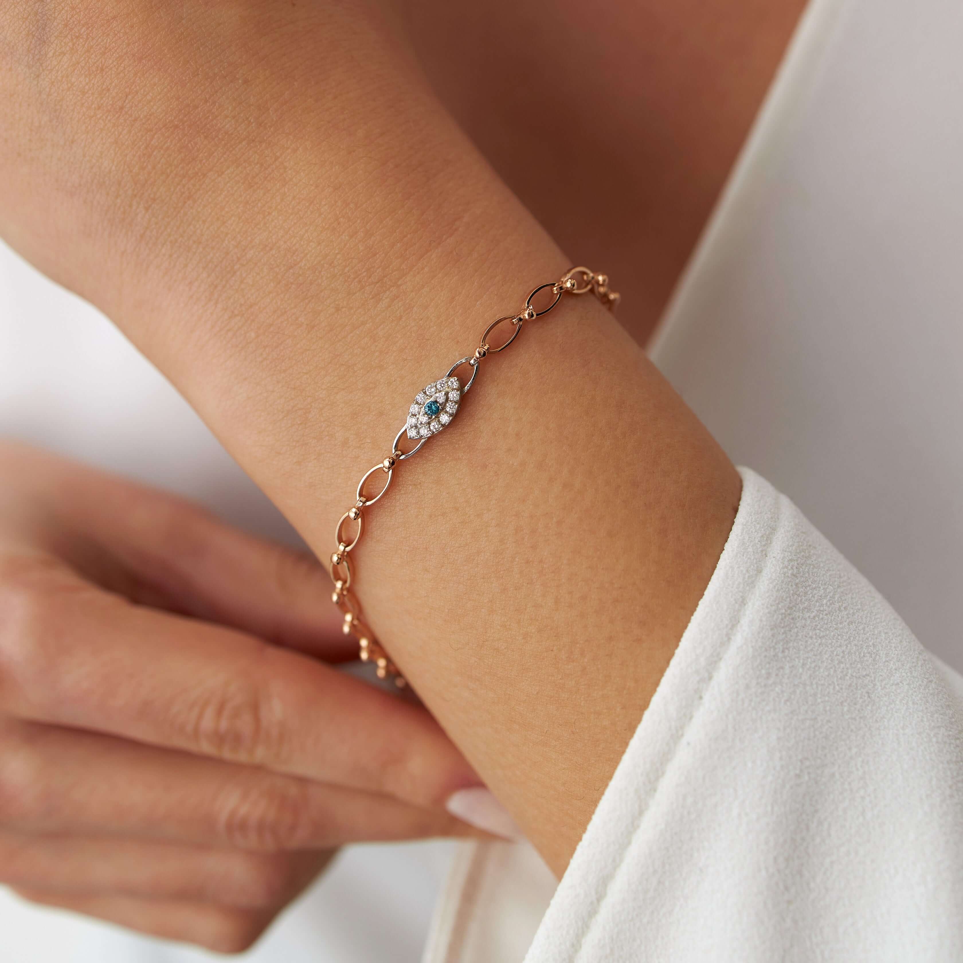 Modern Oval Link Göz Bileklik