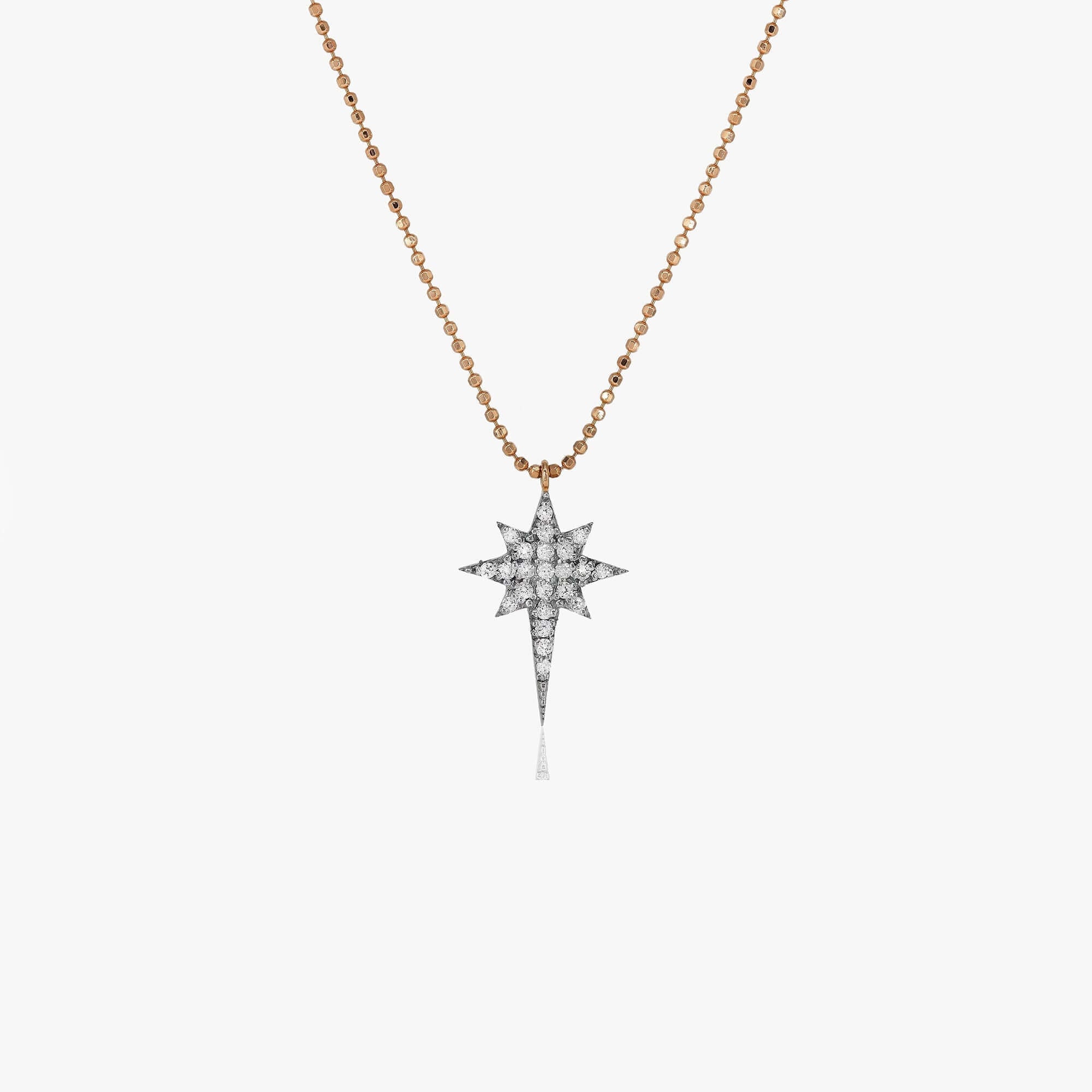 Top Zincirli Pırlanta Kuzey Yıldızı Kolye