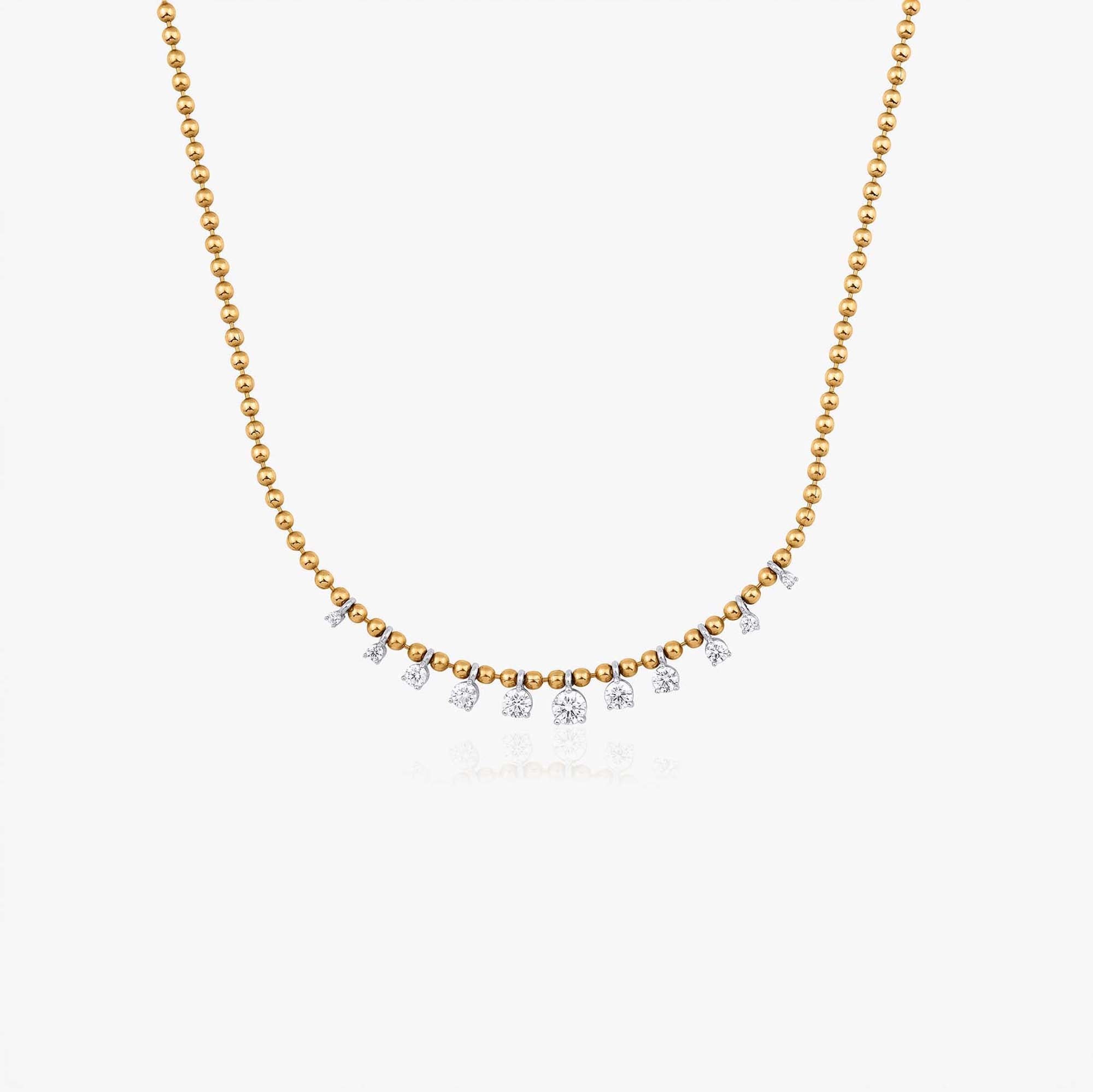 Top Zincirli Pırlanta Süzme Charm Kolye / Graduated Charms On A Chain