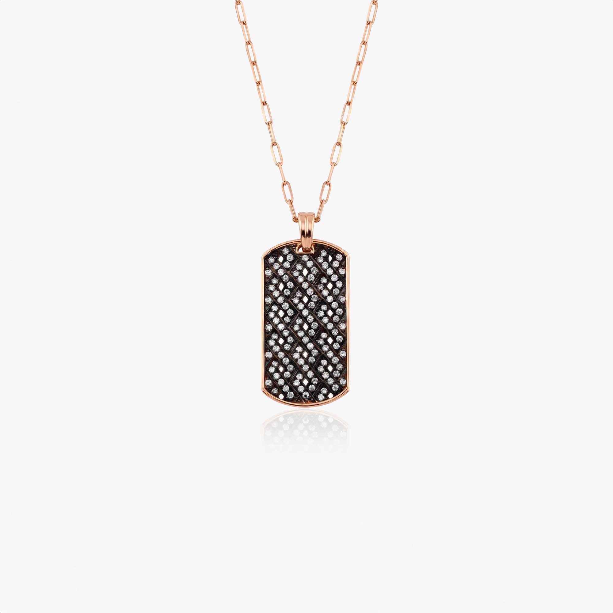 Diamond Dark Sky Medallion Tag Necklace