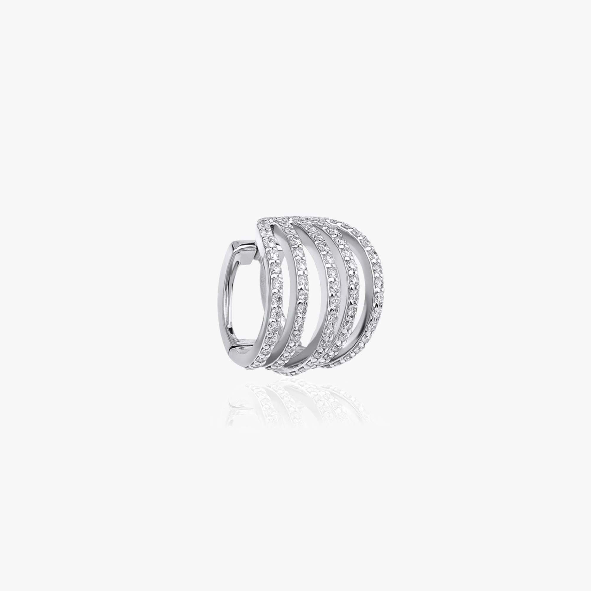 Tek Çok Sıralı Pırlanta Halka Küpe / Single Multi Row Diamond Hoop