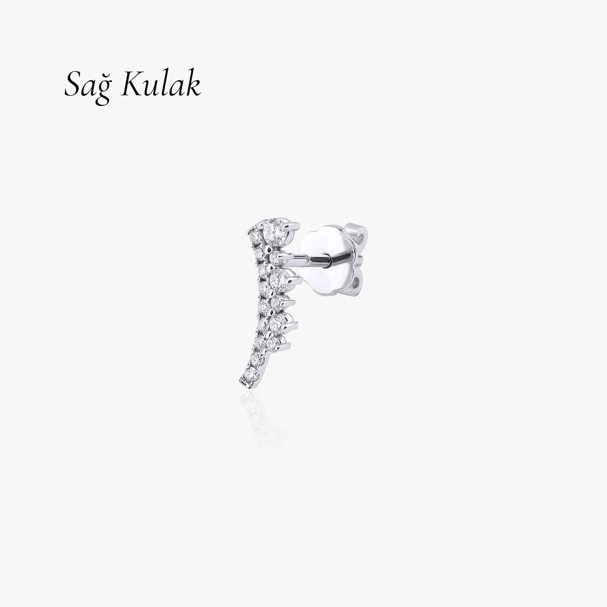 Minimal Pırlanta Line Küpe / Diamond Line