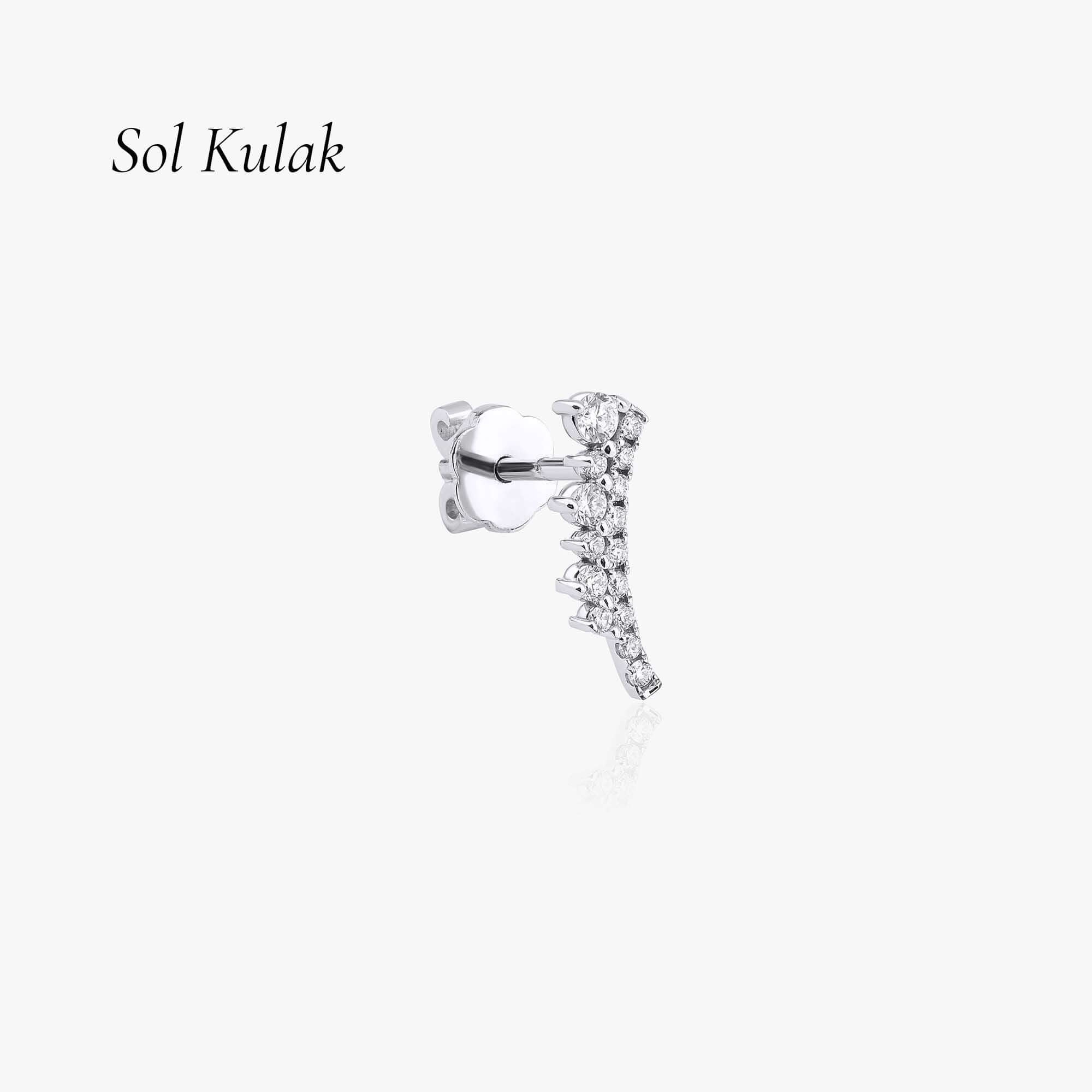 Minimal Pırlanta Line Küpe / Diamond Line