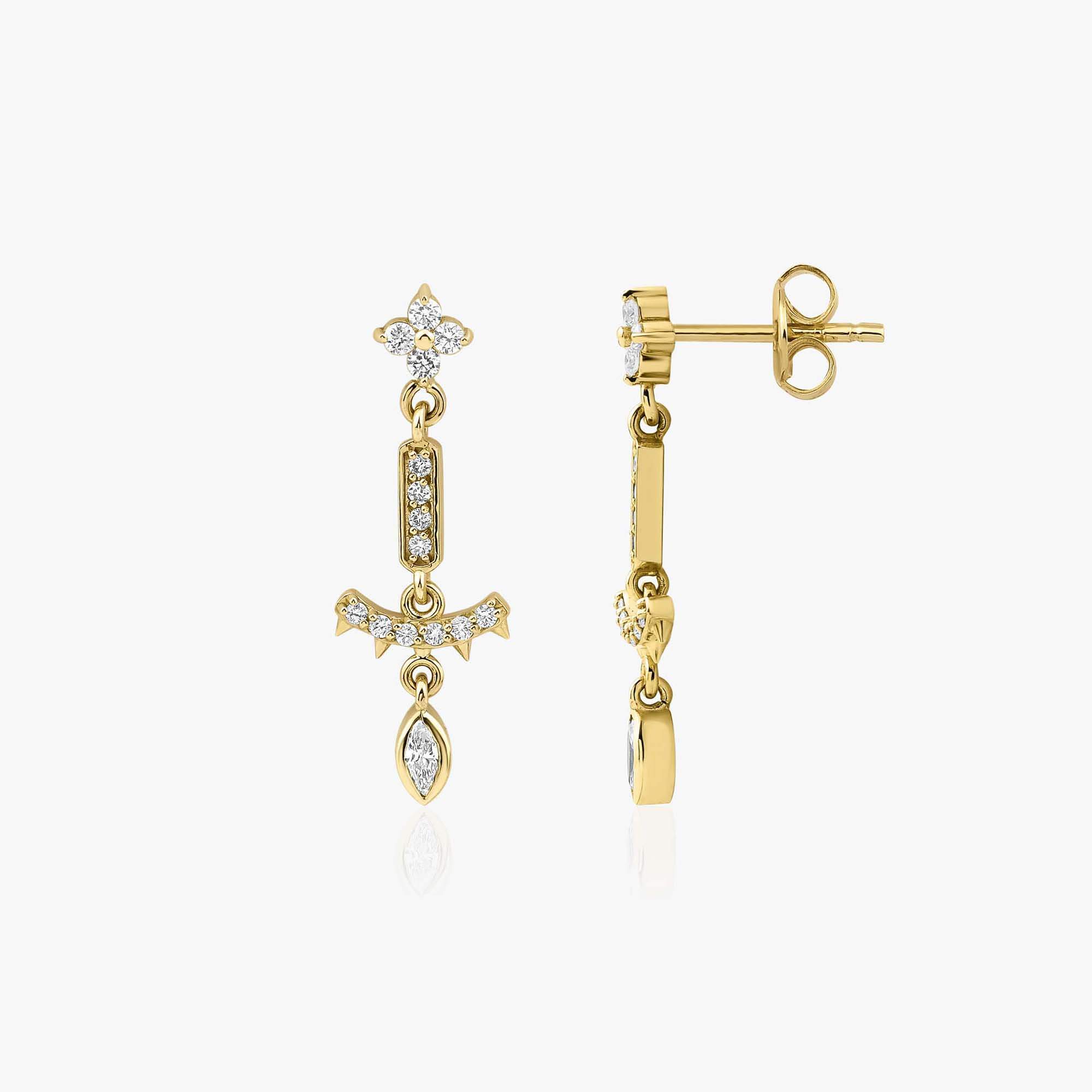 Pırlanta Totem Stud Küpe / Diamond Totem Studs