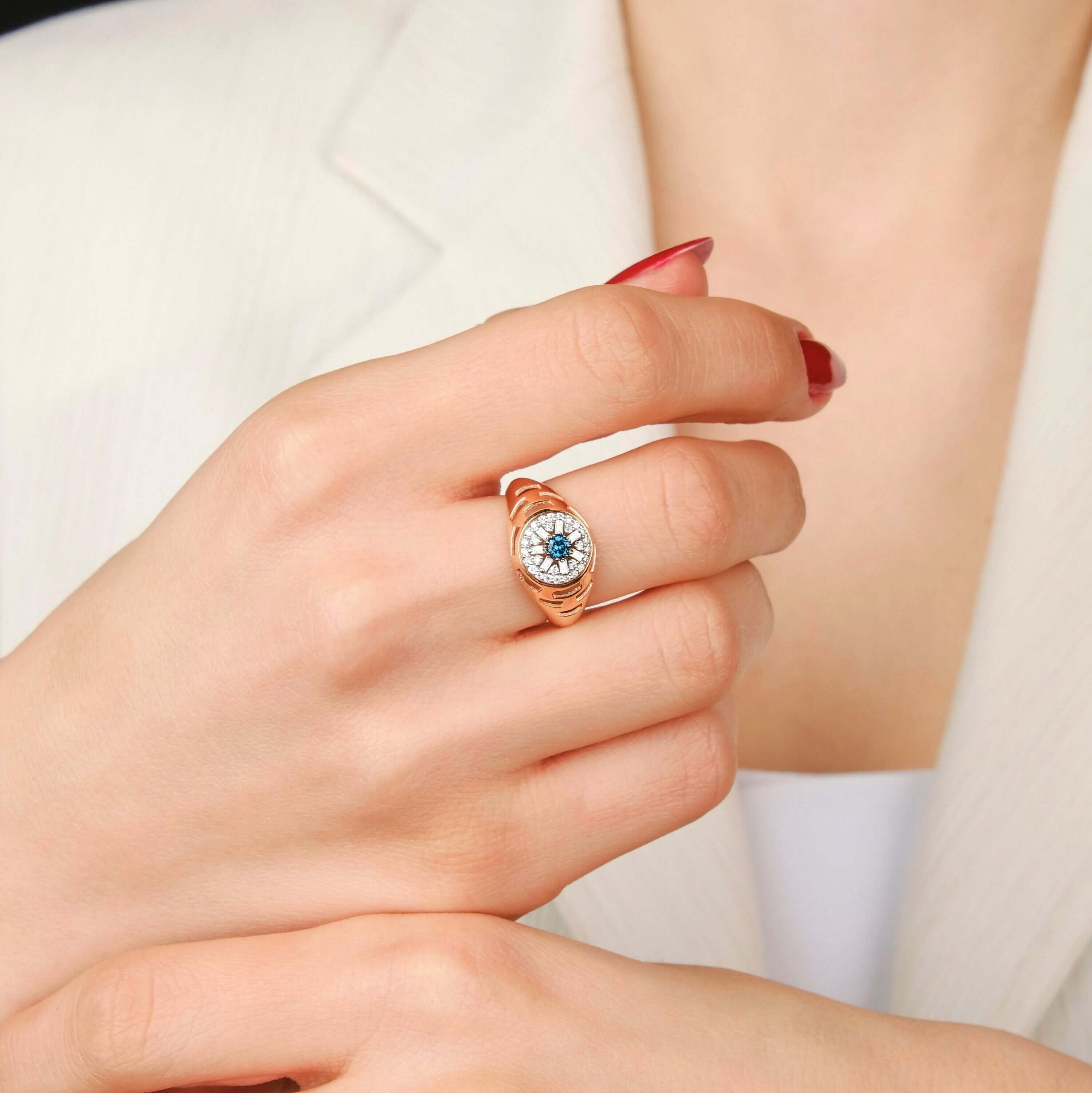 Kış Güneşi Mavi Pırlanta Yüzük / Winter Sun