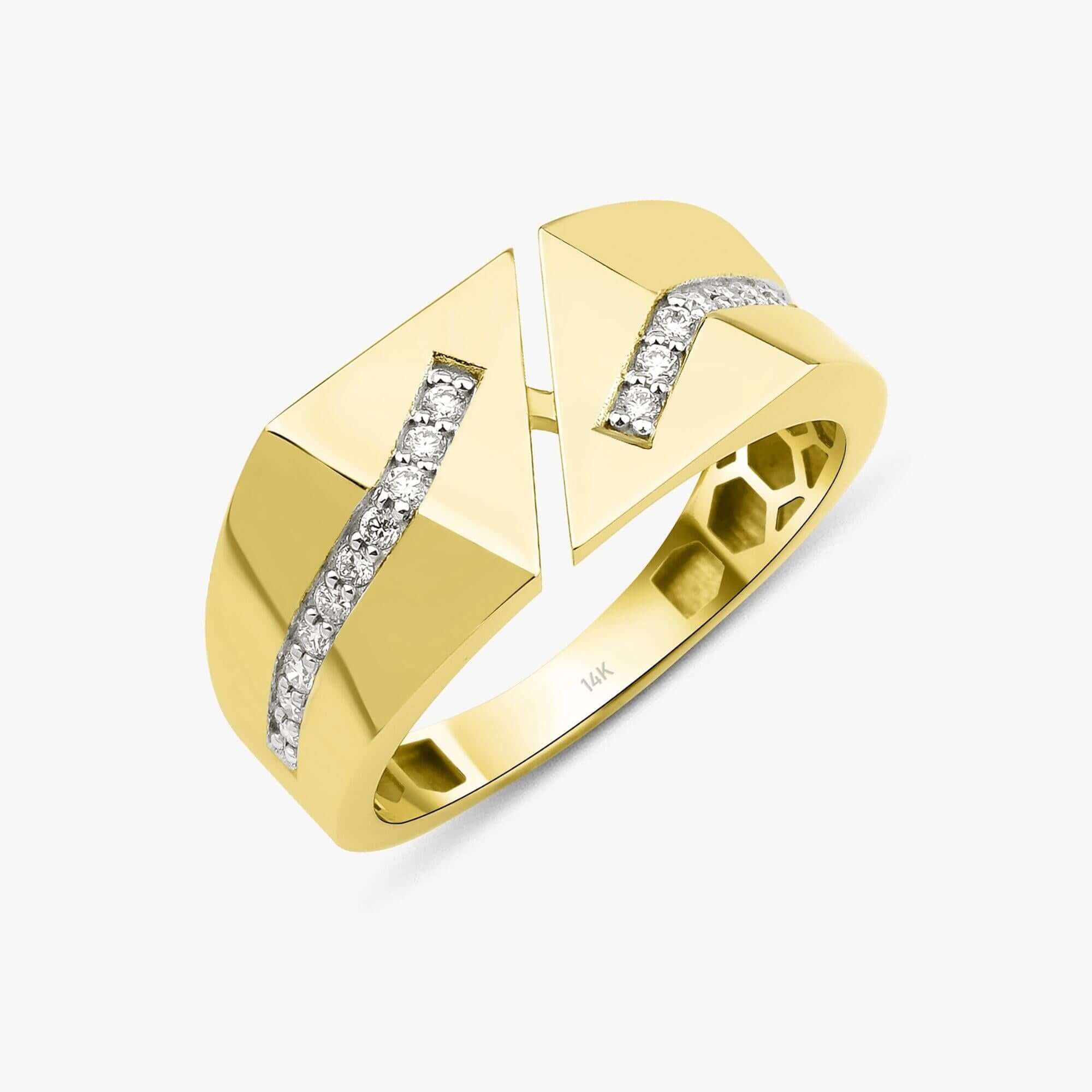 Pırlanta Geometrik Yüzük / Two Tone Geometric