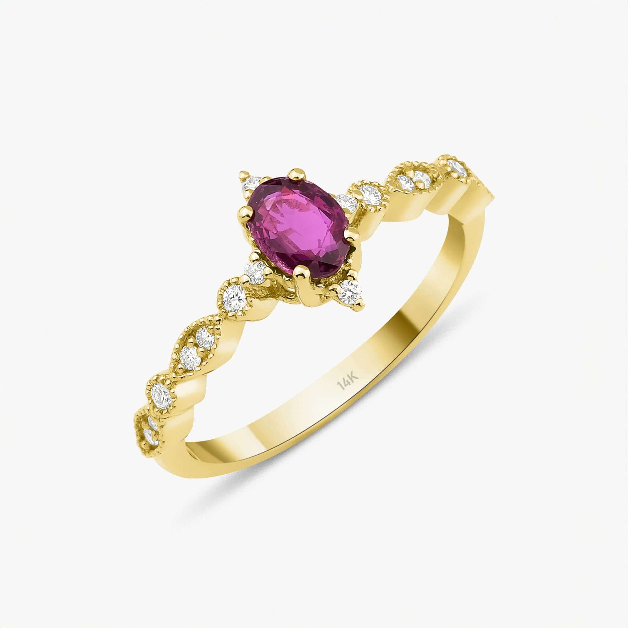 Pırlanta ve Yakut Sirius Yıldızı Yüzük / Ruby Sirius