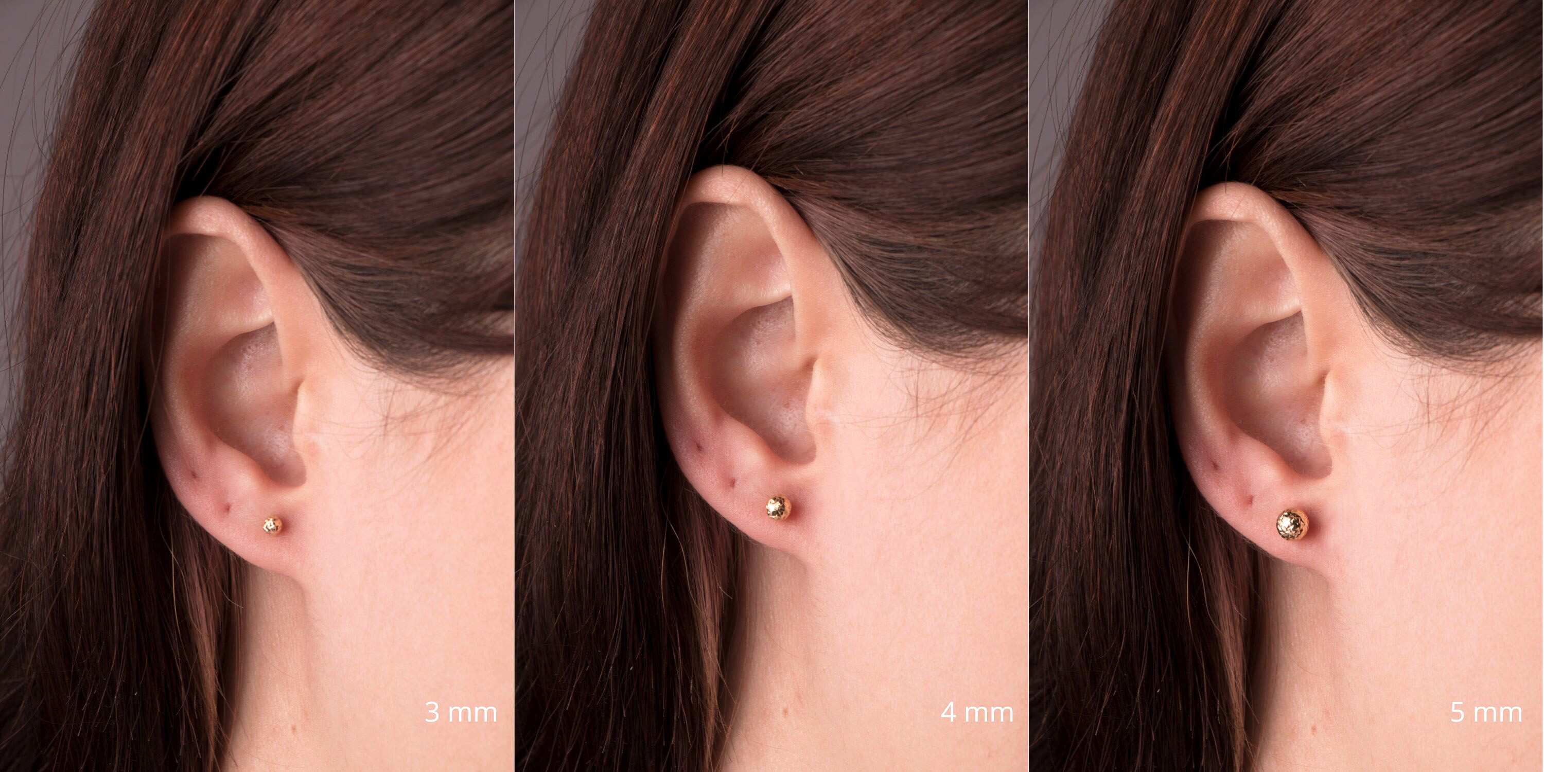 Parıltılı Altın Top Küpe / Laser Cut Ball Studs