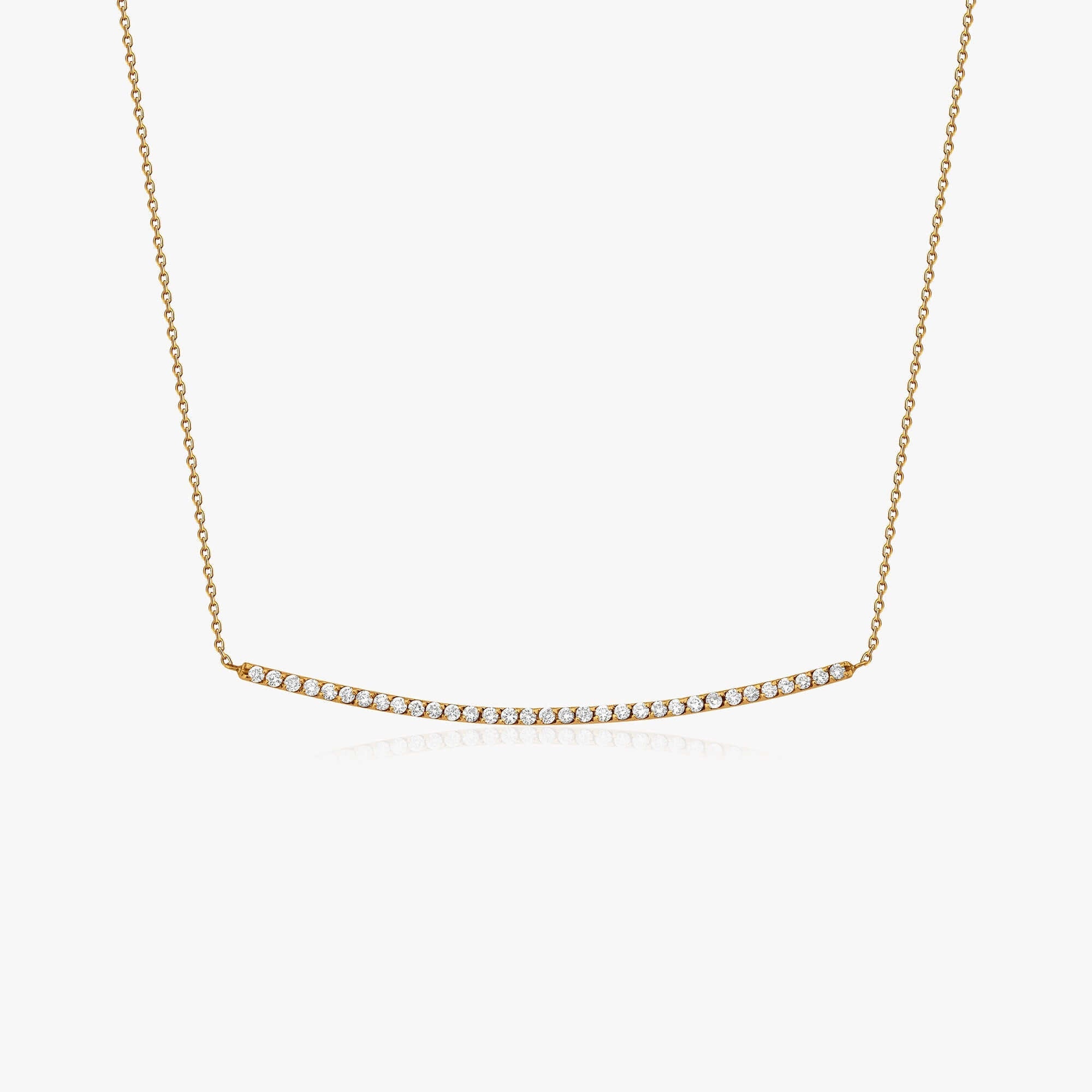 Pırlanta Uzun Kıvrımlı Bar Kolye