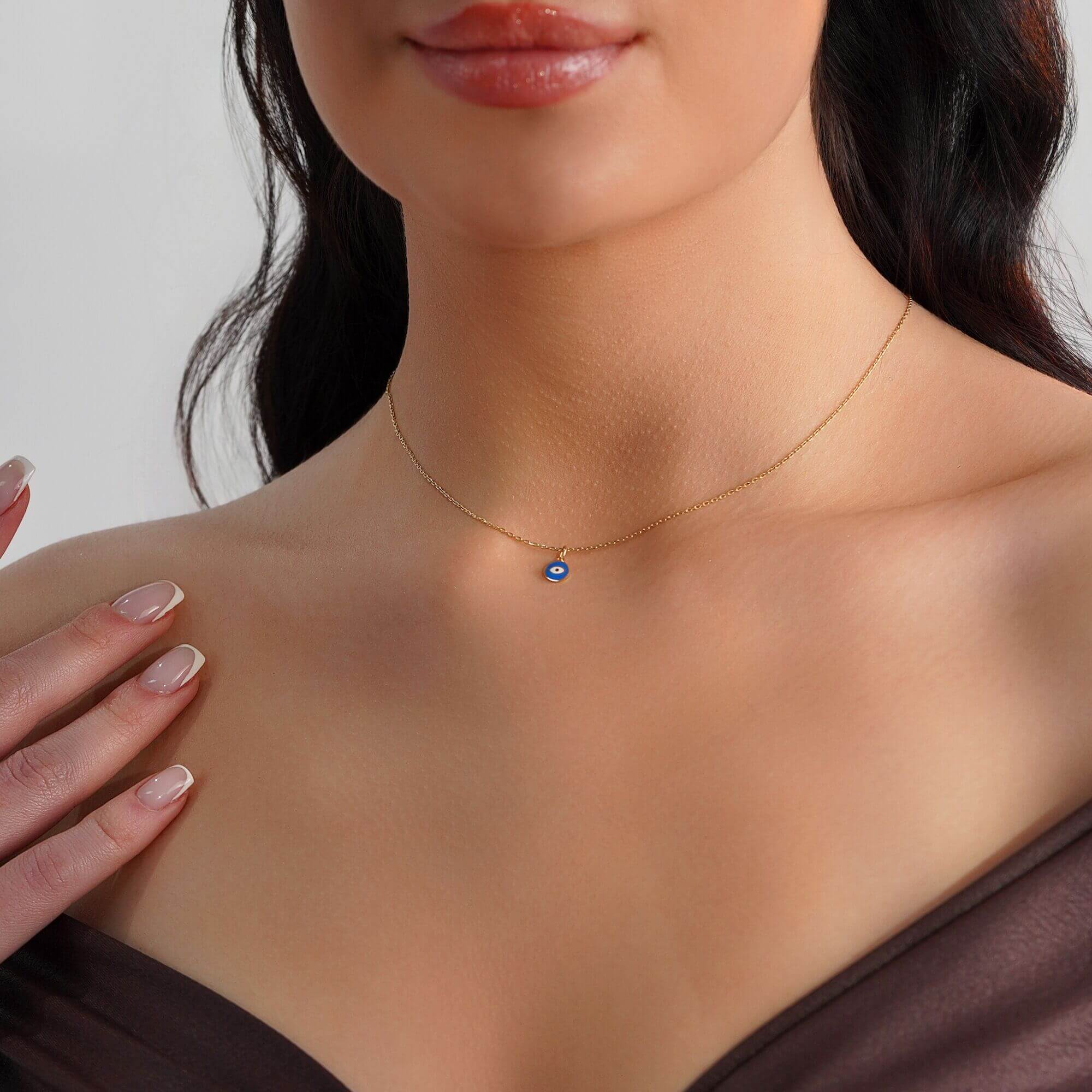 Minicik Lacivert Göz Kolye