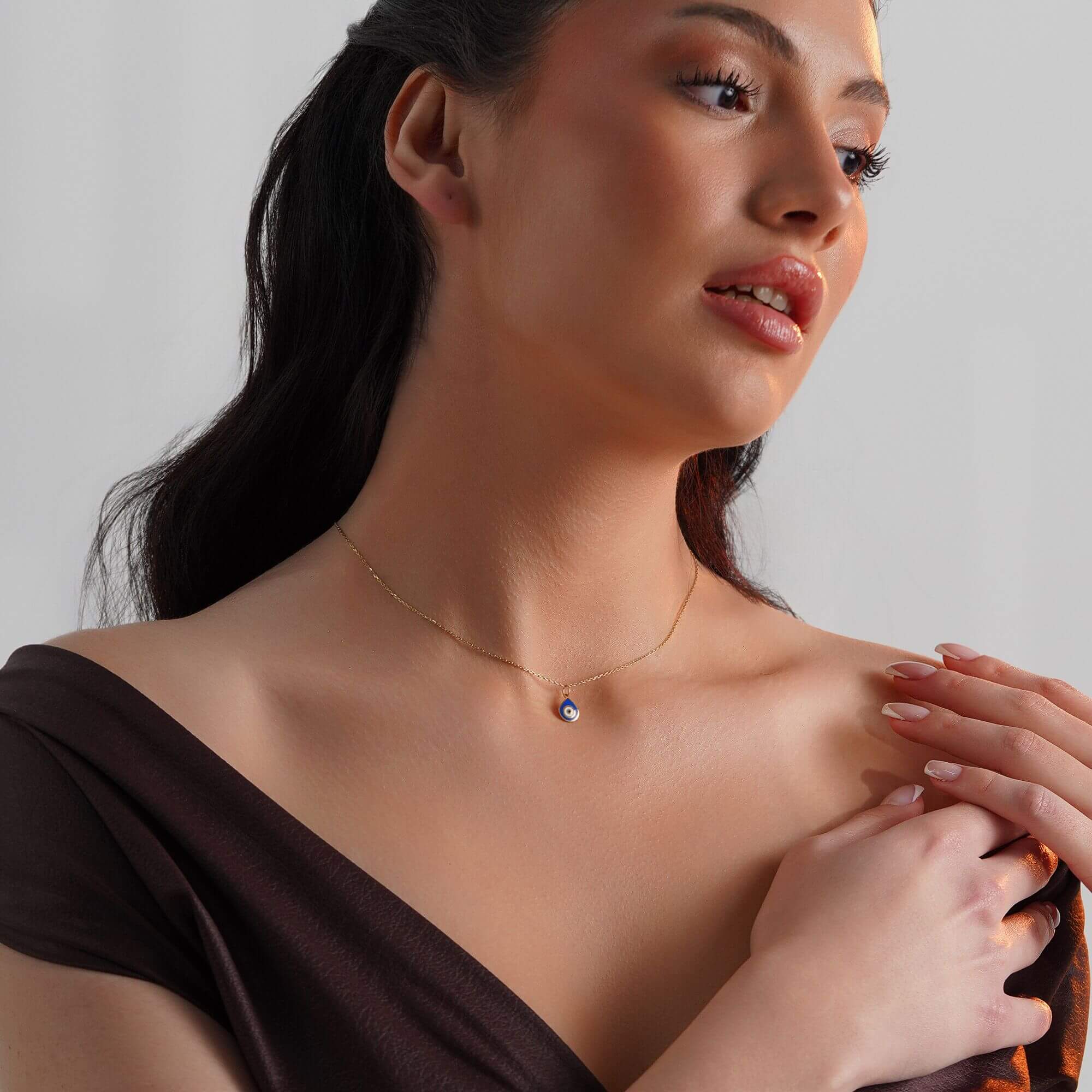 Mini Yağmur Damlası Nazar Kolye Ucu