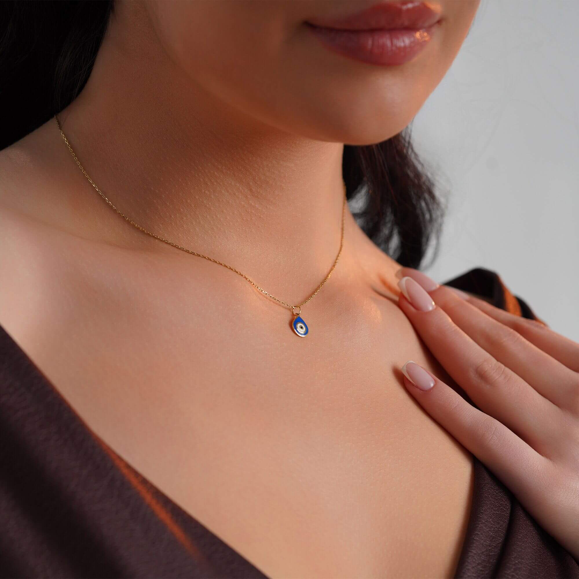 Mini Yağmur Damlası Nazar Kolye Ucu