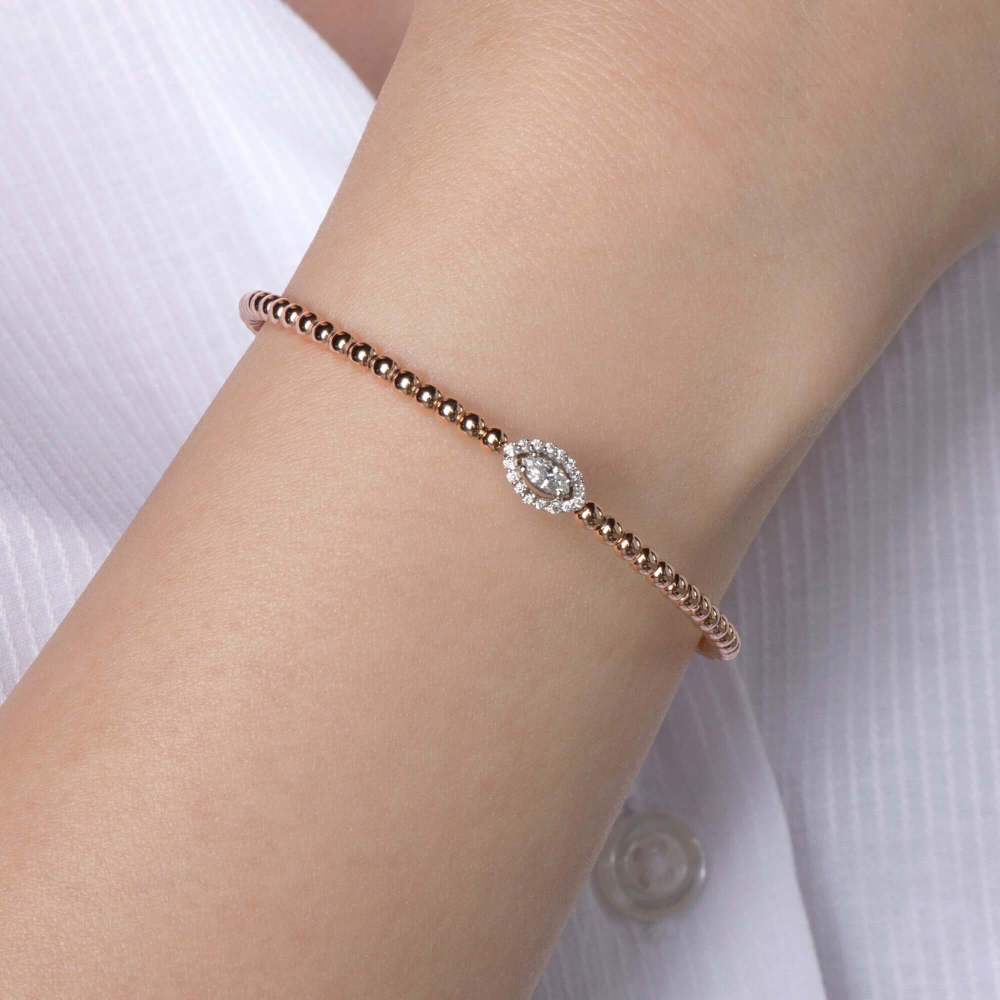 Esnek Markiz Pırlanta Bilezik / Flexible Marquise