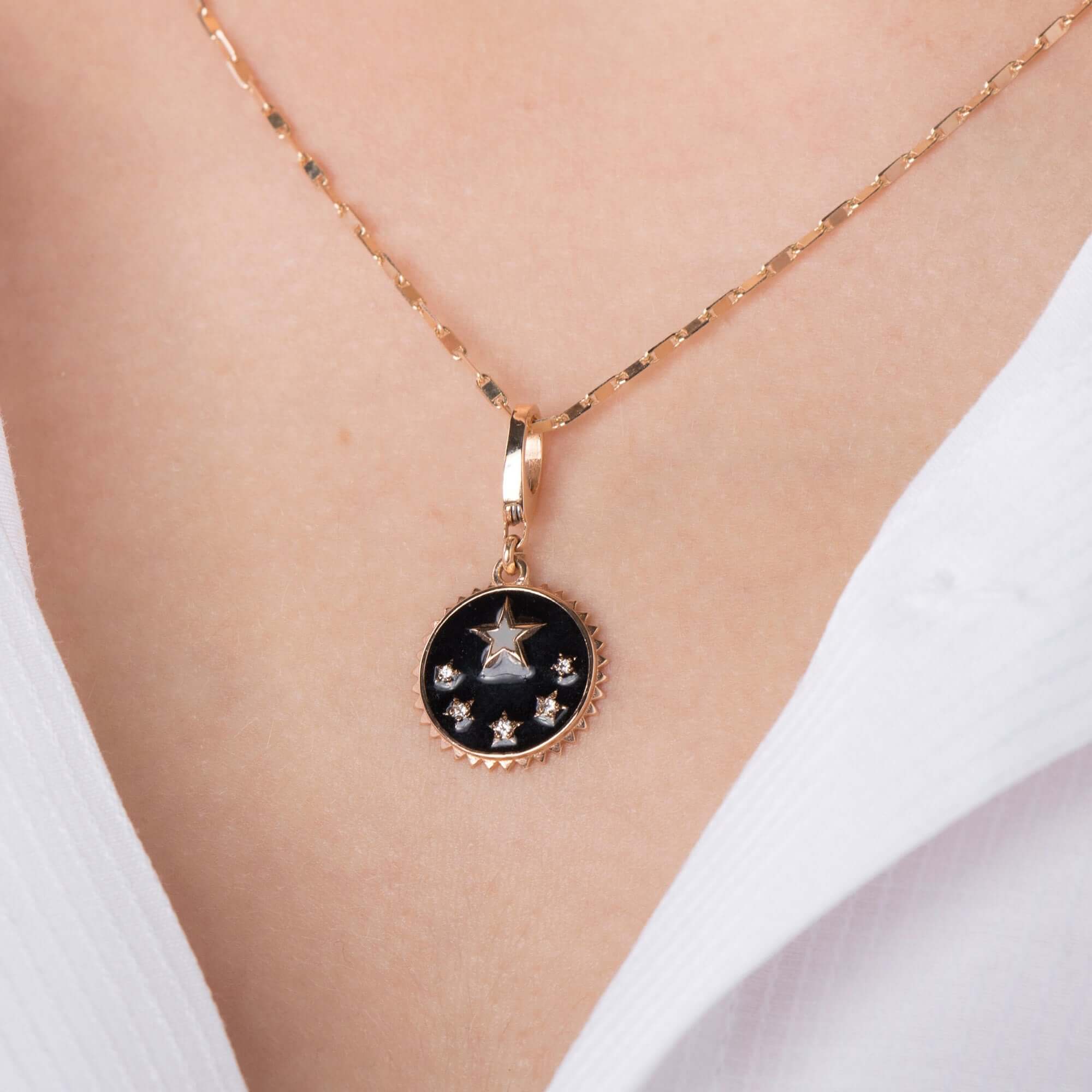 Minimal Pırlanta Yıldız Kolye Ucu / Stars of The Night