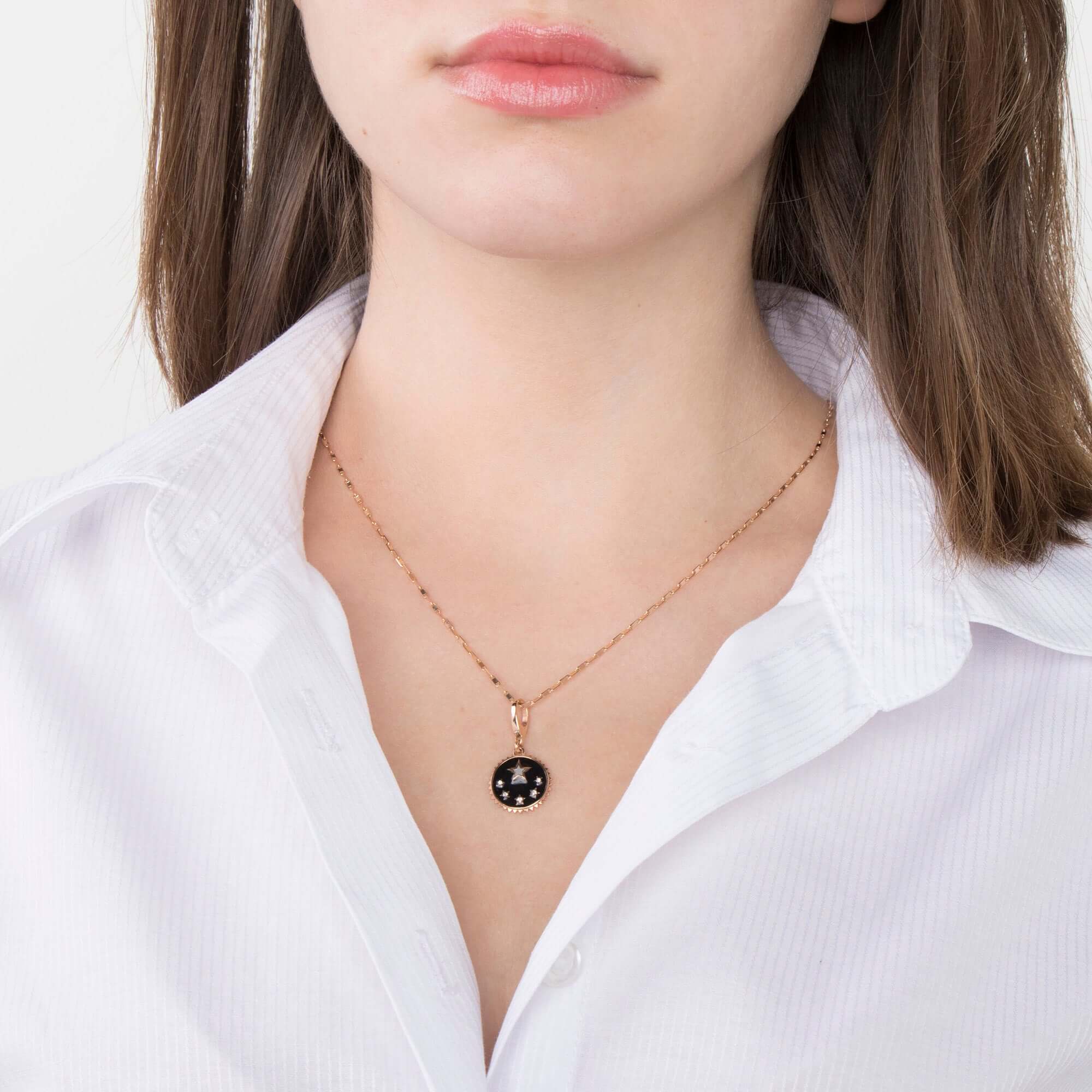 Minimal Pırlanta Yıldız Kolye Ucu / Stars of The Night