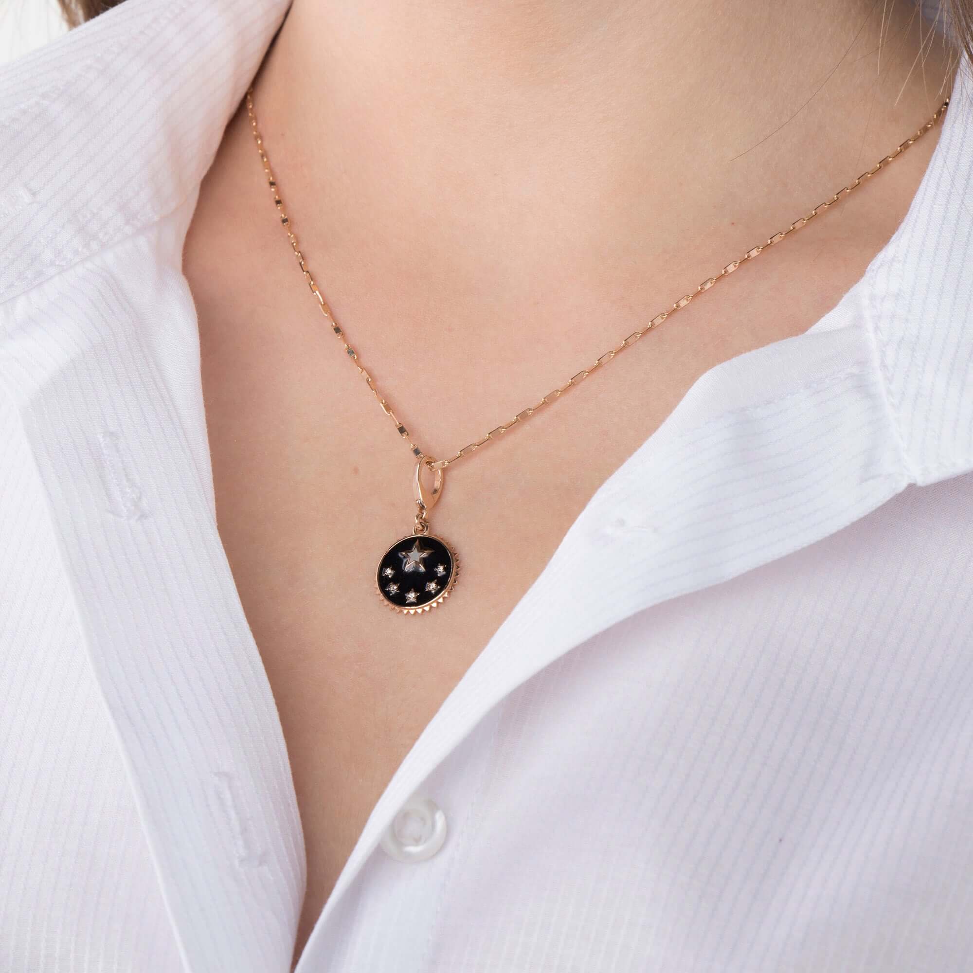 Minimal Pırlanta Yıldız Kolye Ucu / Stars of The Night