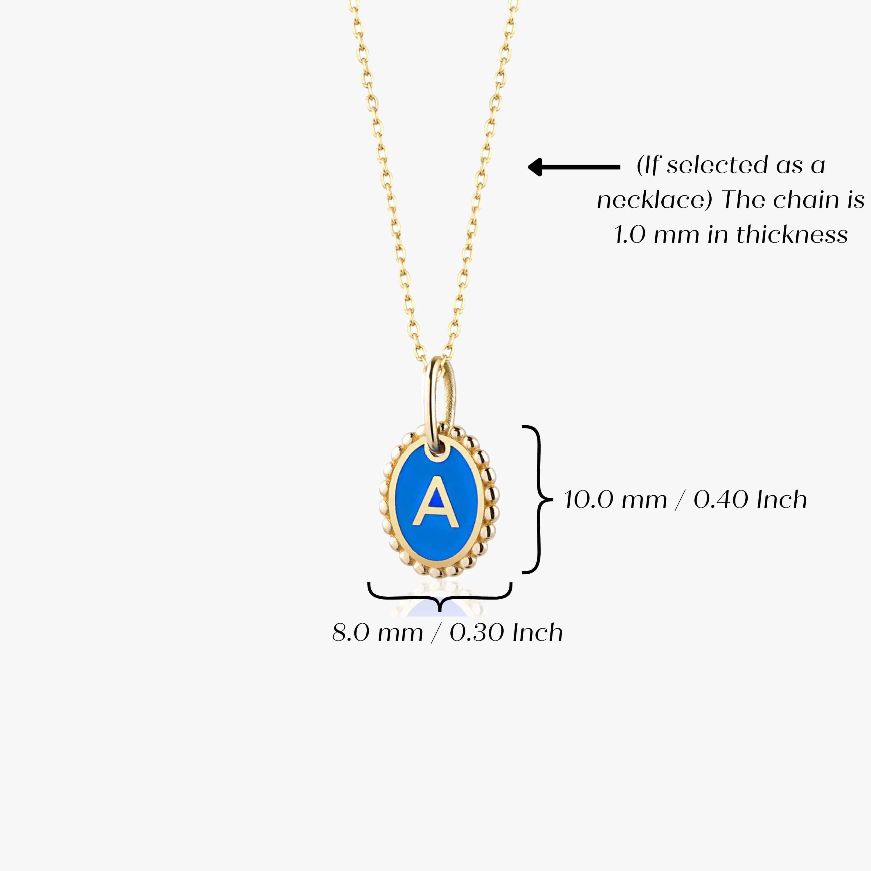 Minik Gök Mavisi Mine Harf Kolye