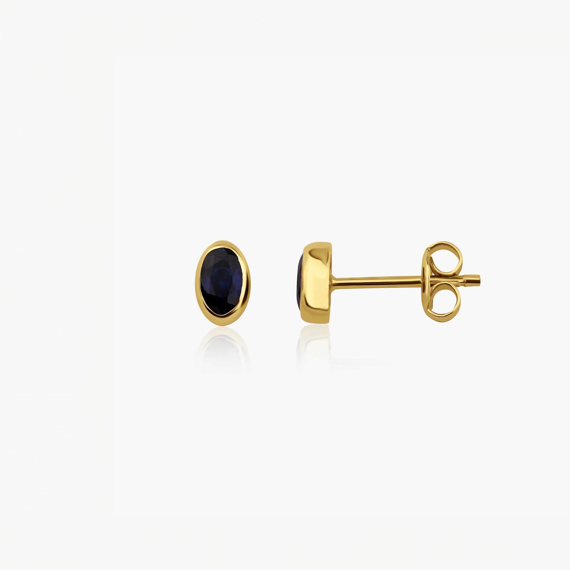 Oval Kesim Safir Tektaş Küpe