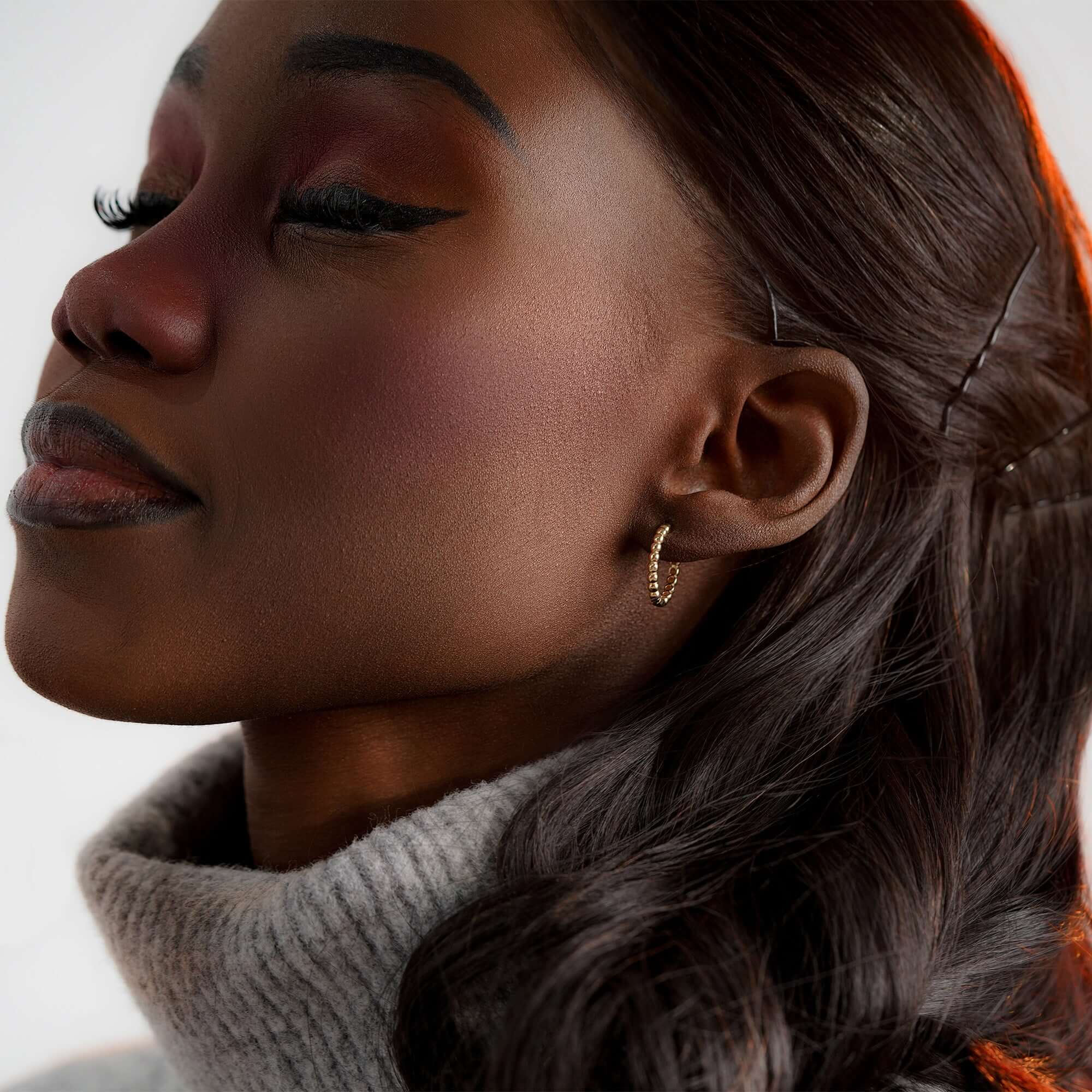 Altın Toplu Halka Küpe