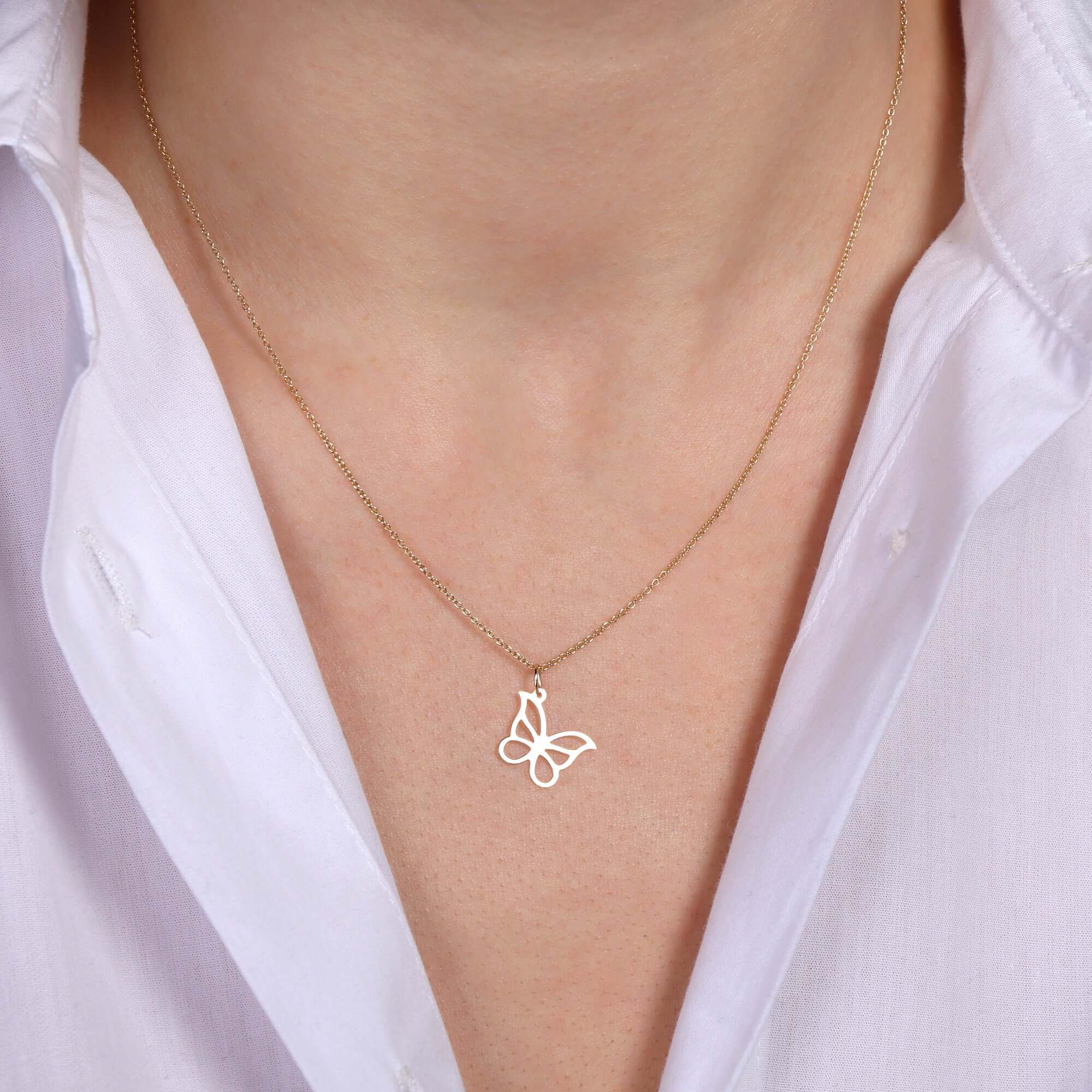 Minimal Kelebek Kolye
