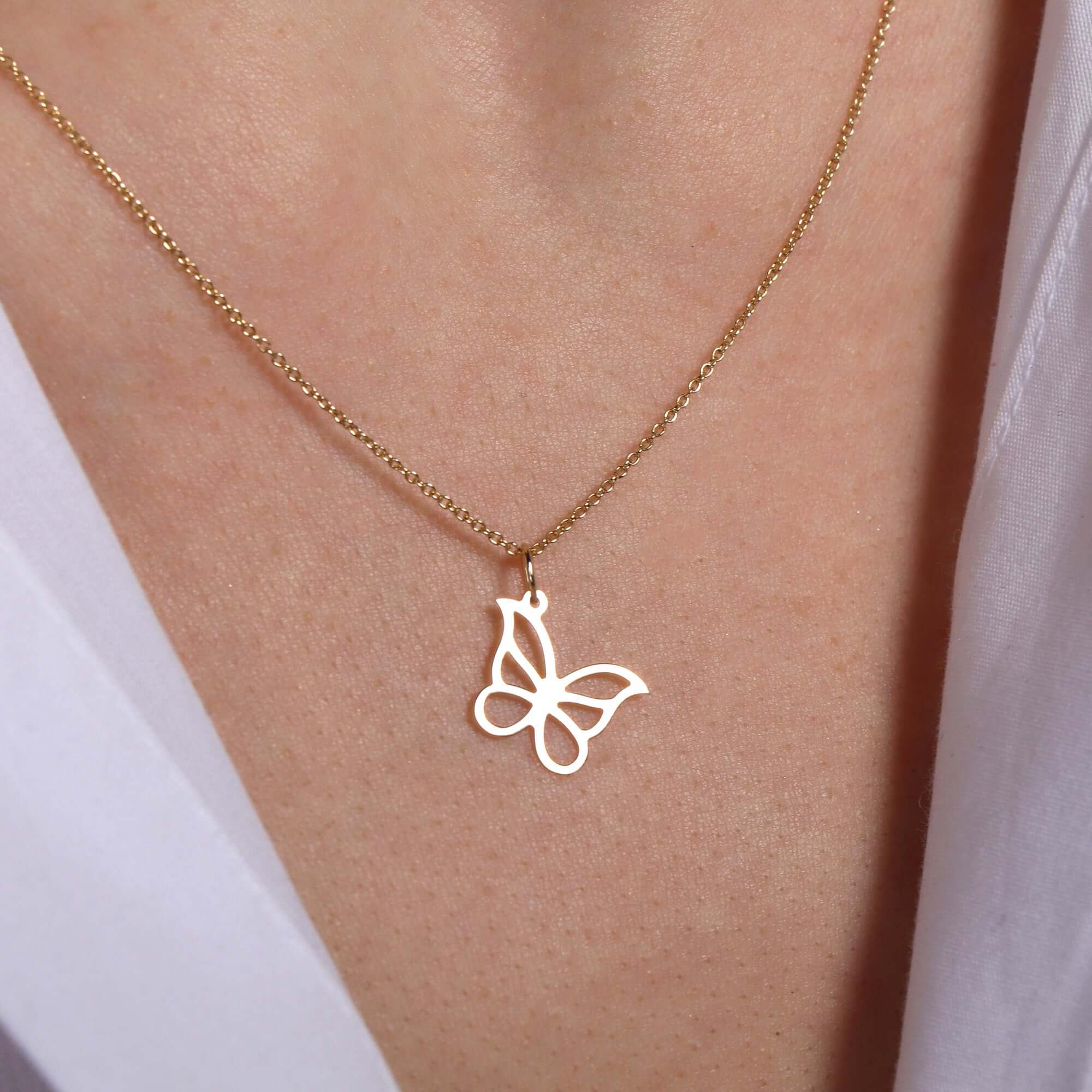 Minimal Kelebek Kolye