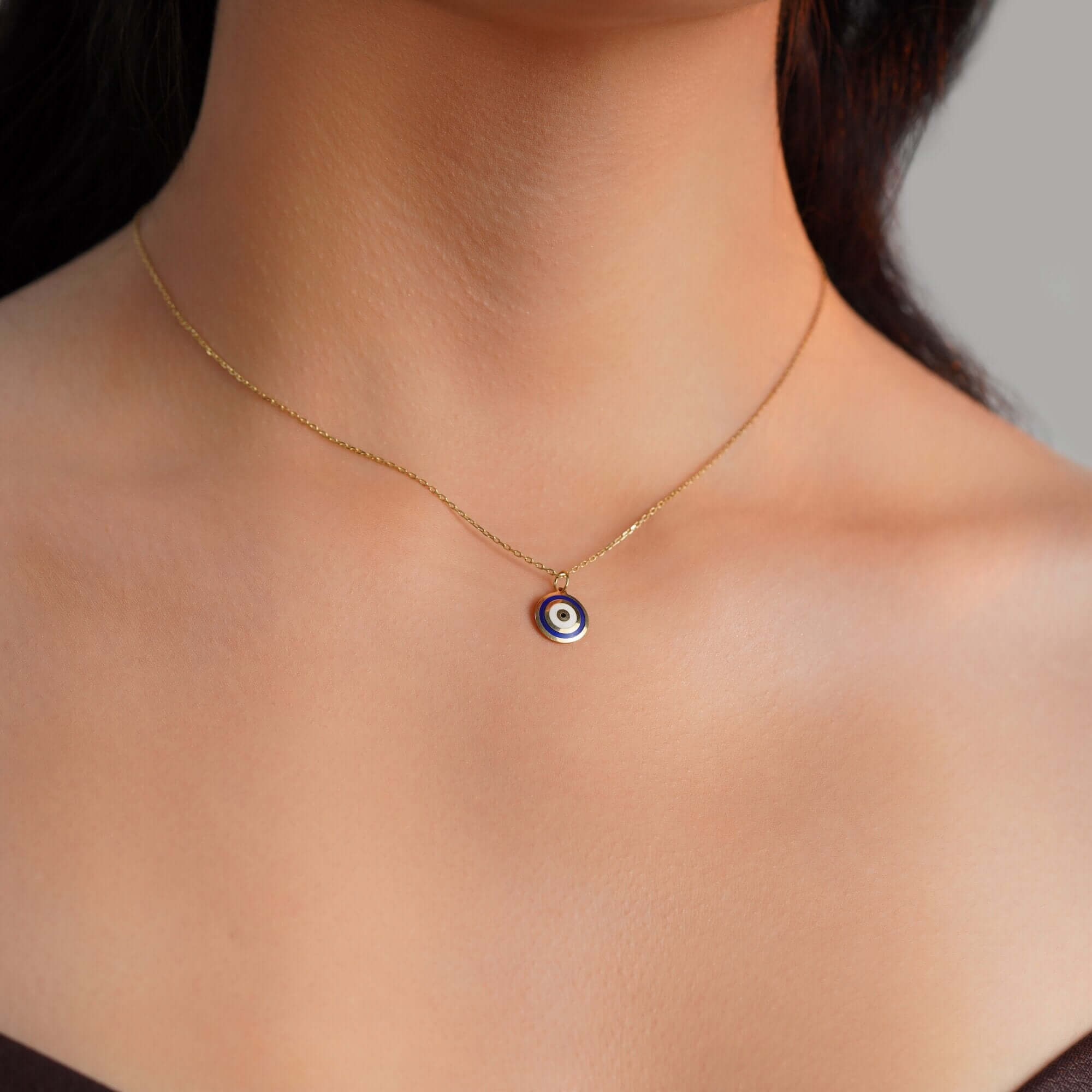 Lacivert Nazar Kolye