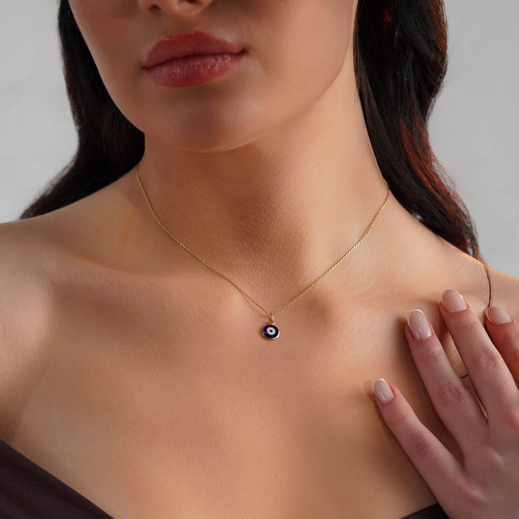 Koyu Mavi Nazar Kolye Ucu