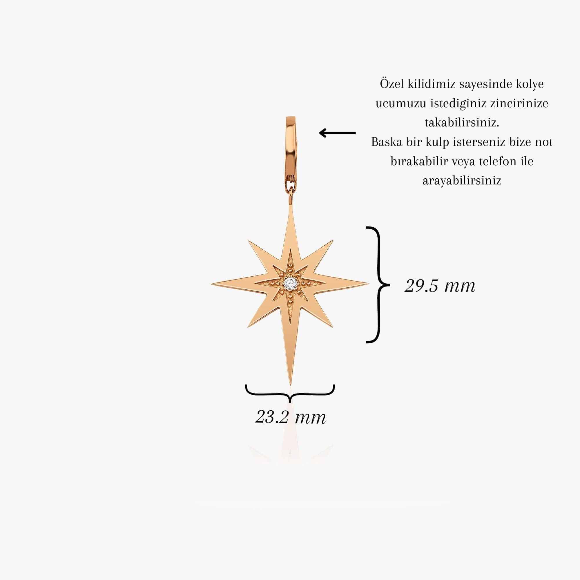 Pırlanta Kuzey Yıldızı Kolye Ucu