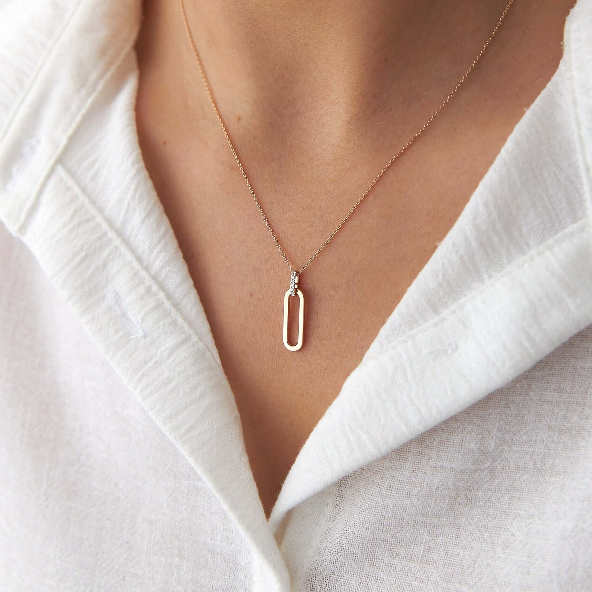 Pırlanta Açık Link Kolye