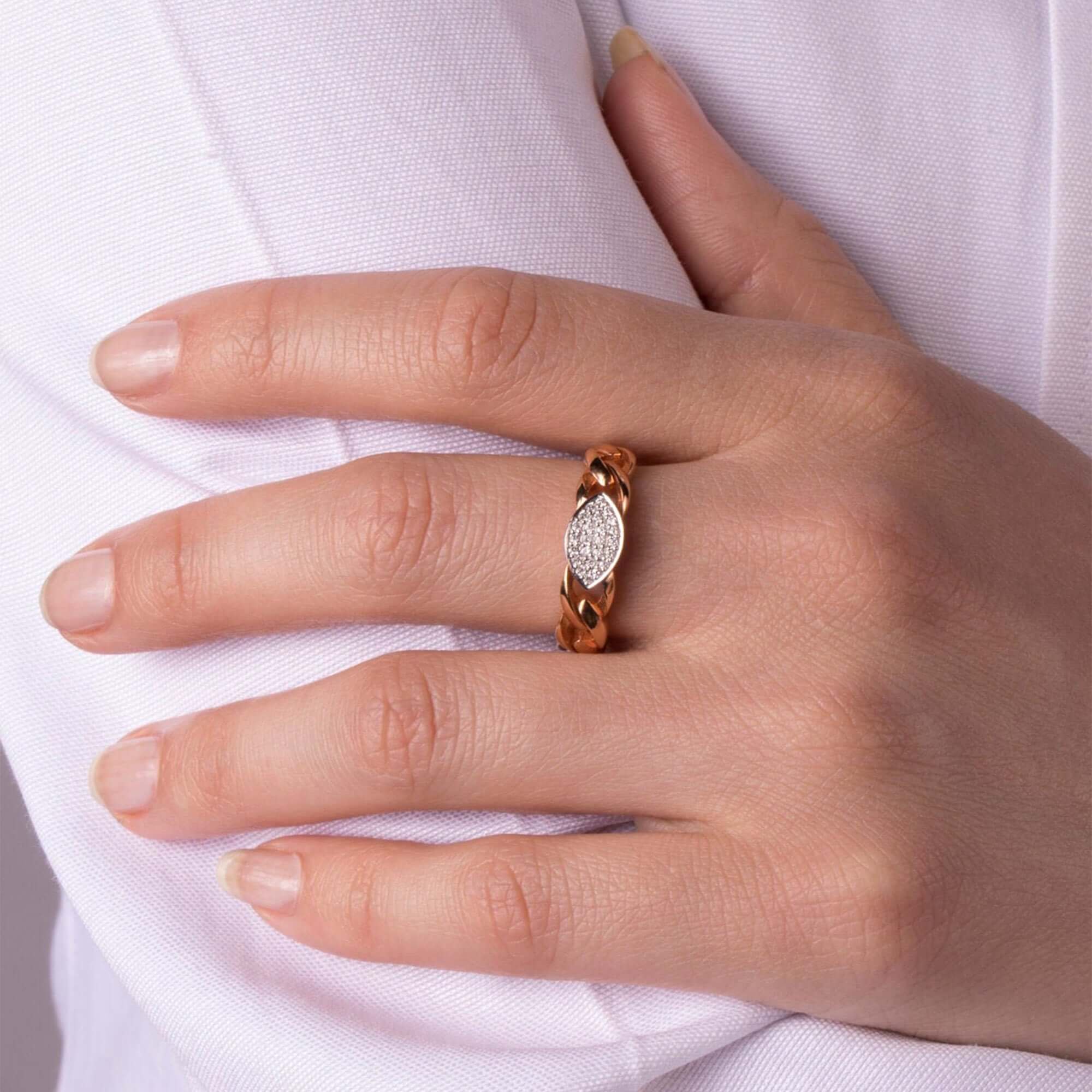 Pave Pırlanta Link Yüzük